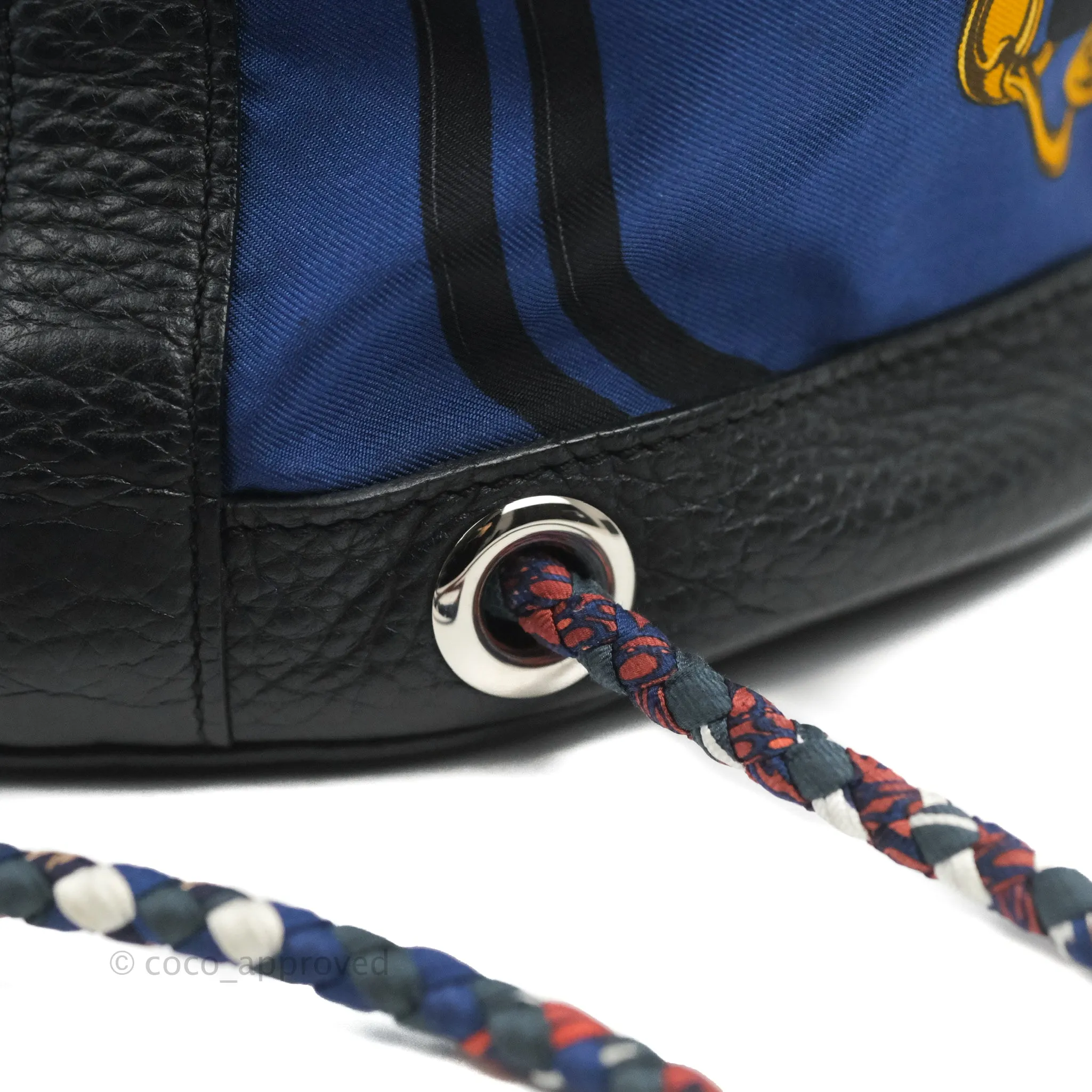 Hermes Sac Soie-Cool Drawstring Backpack Navy