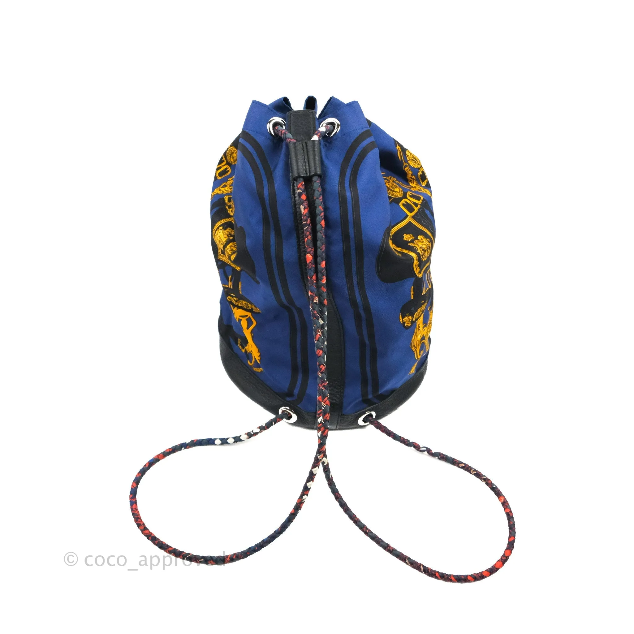 Hermes Sac Soie-Cool Drawstring Backpack Navy