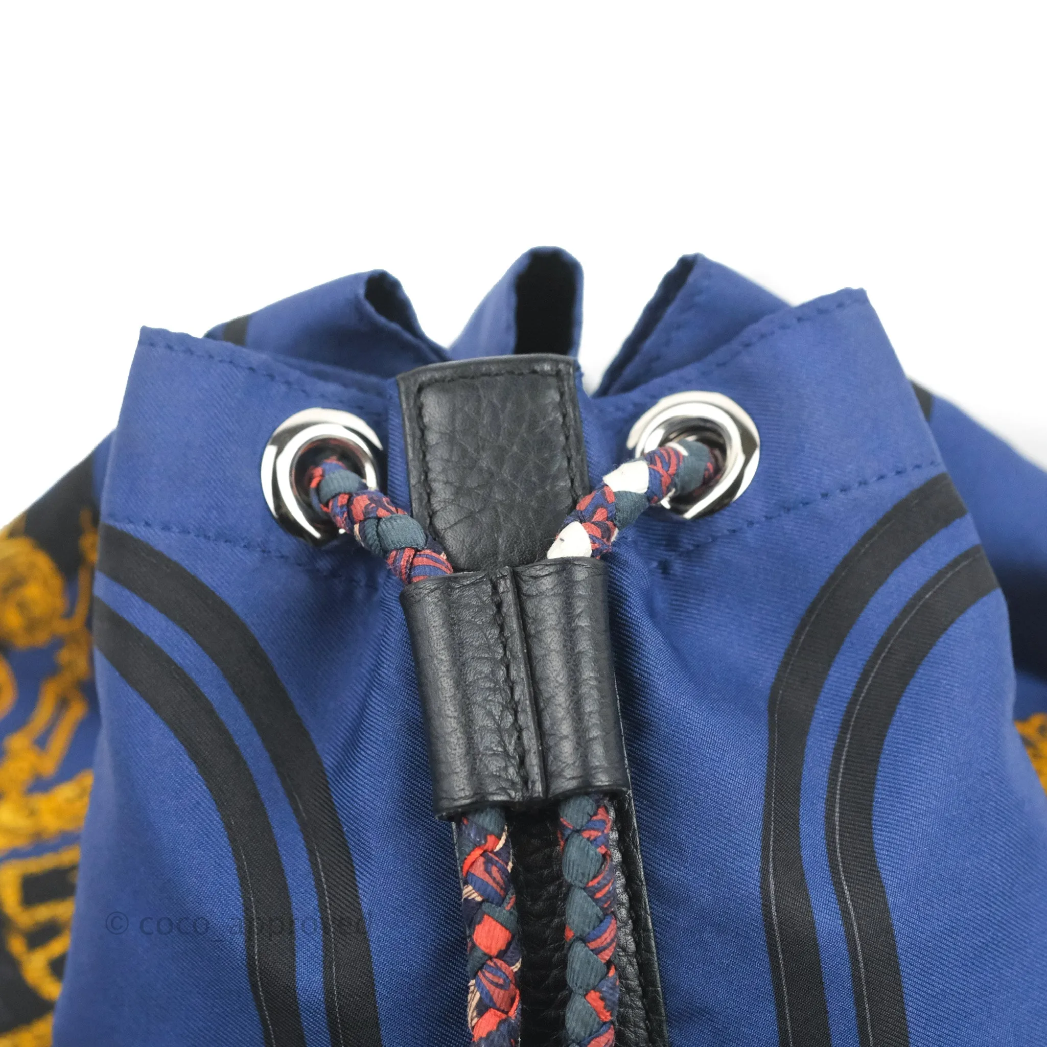 Hermes Sac Soie-Cool Drawstring Backpack Navy