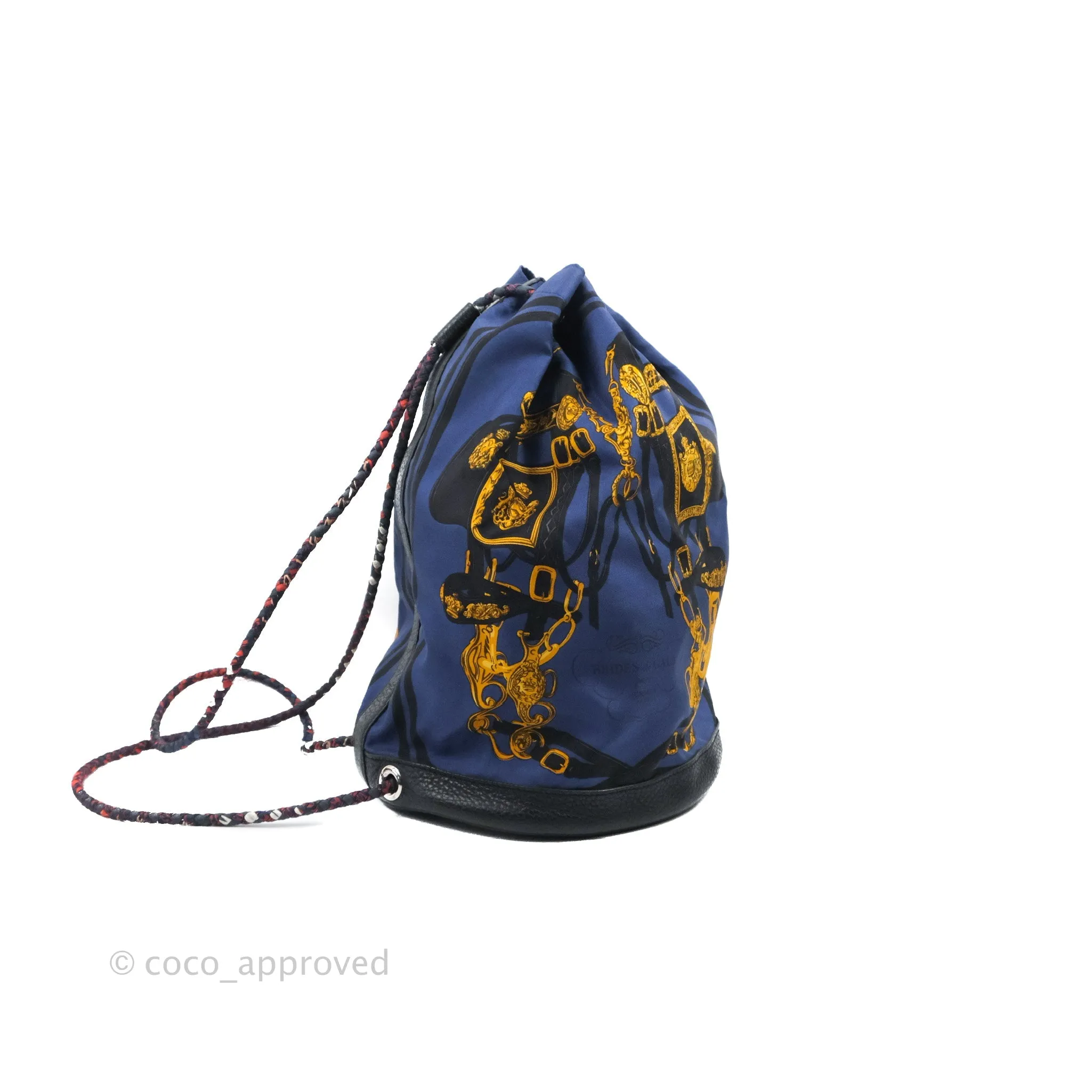 Hermes Sac Soie-Cool Drawstring Backpack Navy
