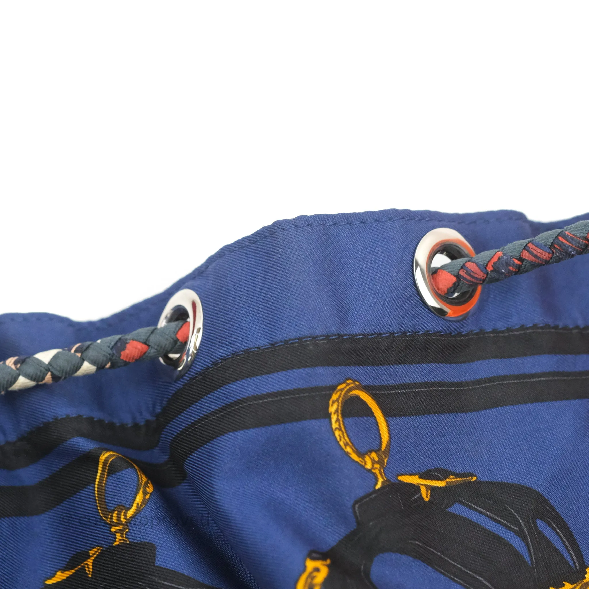 Hermes Sac Soie-Cool Drawstring Backpack Navy