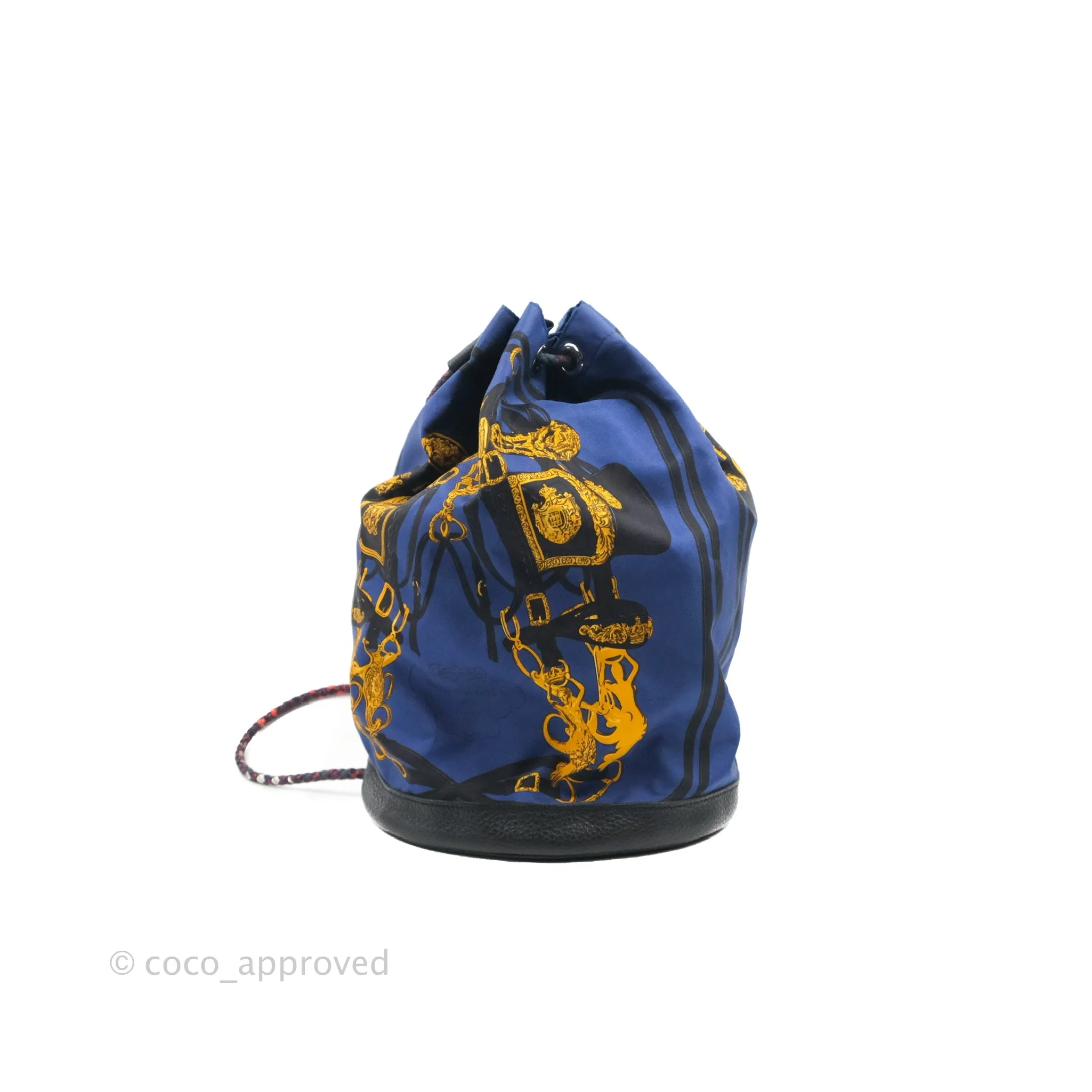 Hermes Sac Soie-Cool Drawstring Backpack Navy