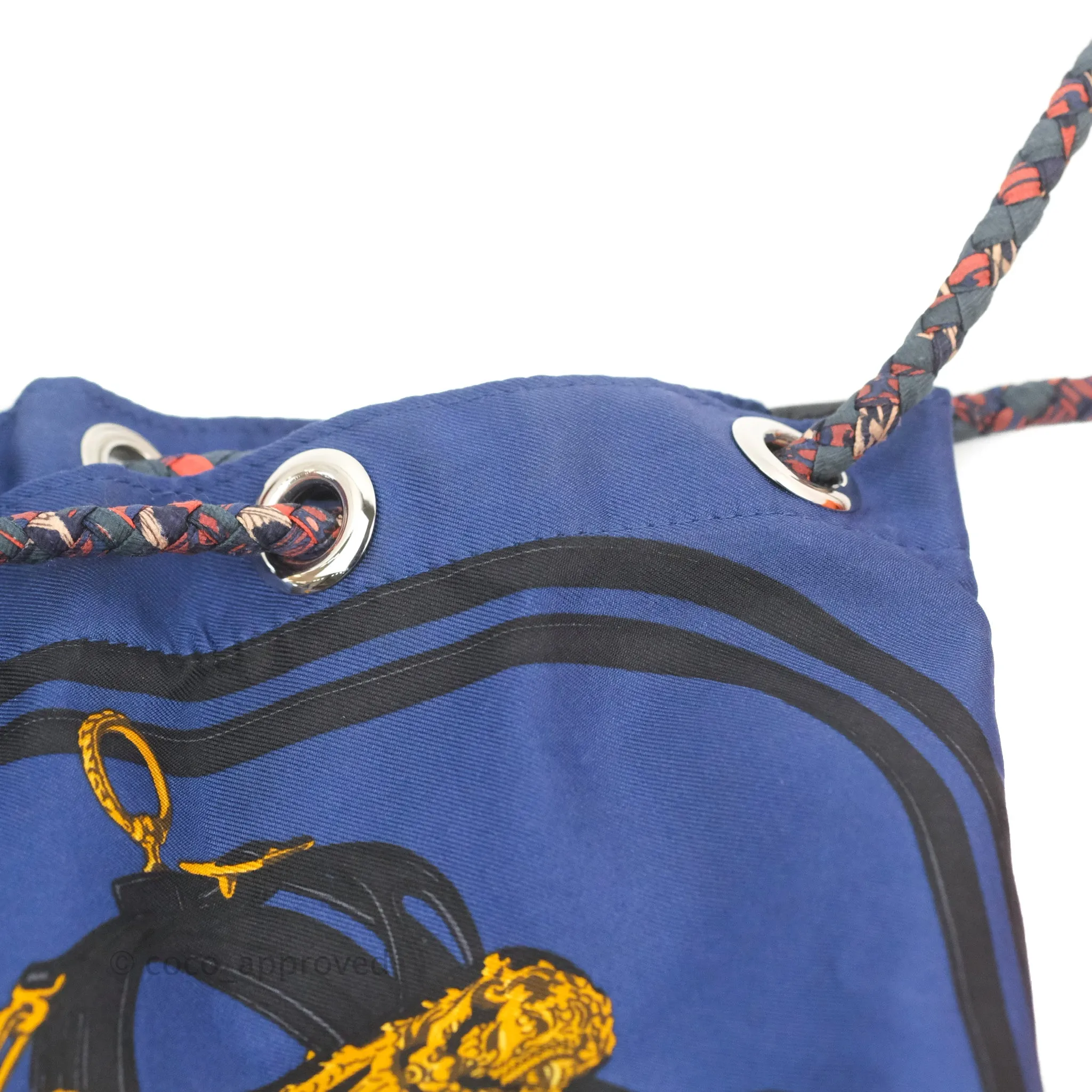 Hermes Sac Soie-Cool Drawstring Backpack Navy