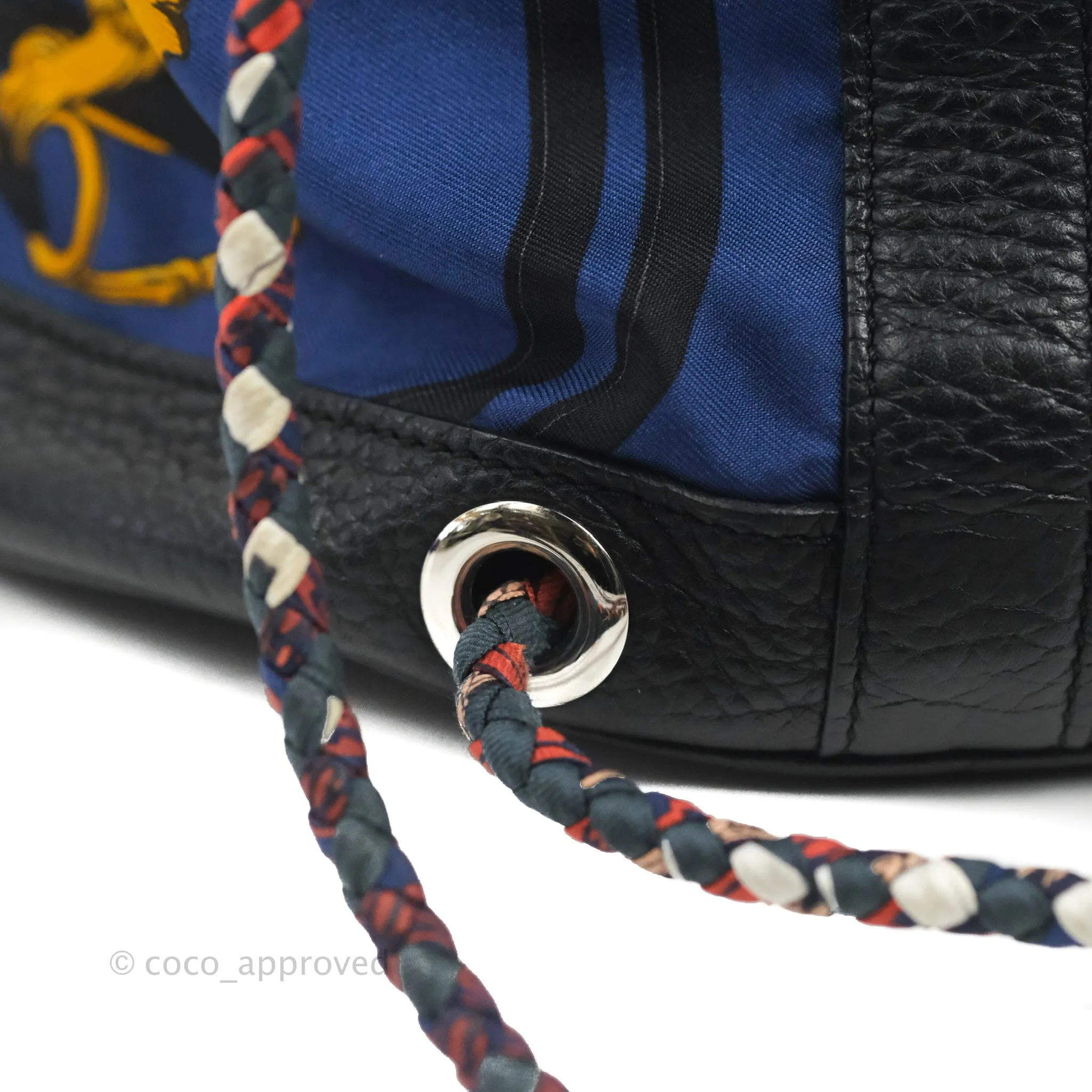 Hermes Sac Soie-Cool Drawstring Backpack Navy
