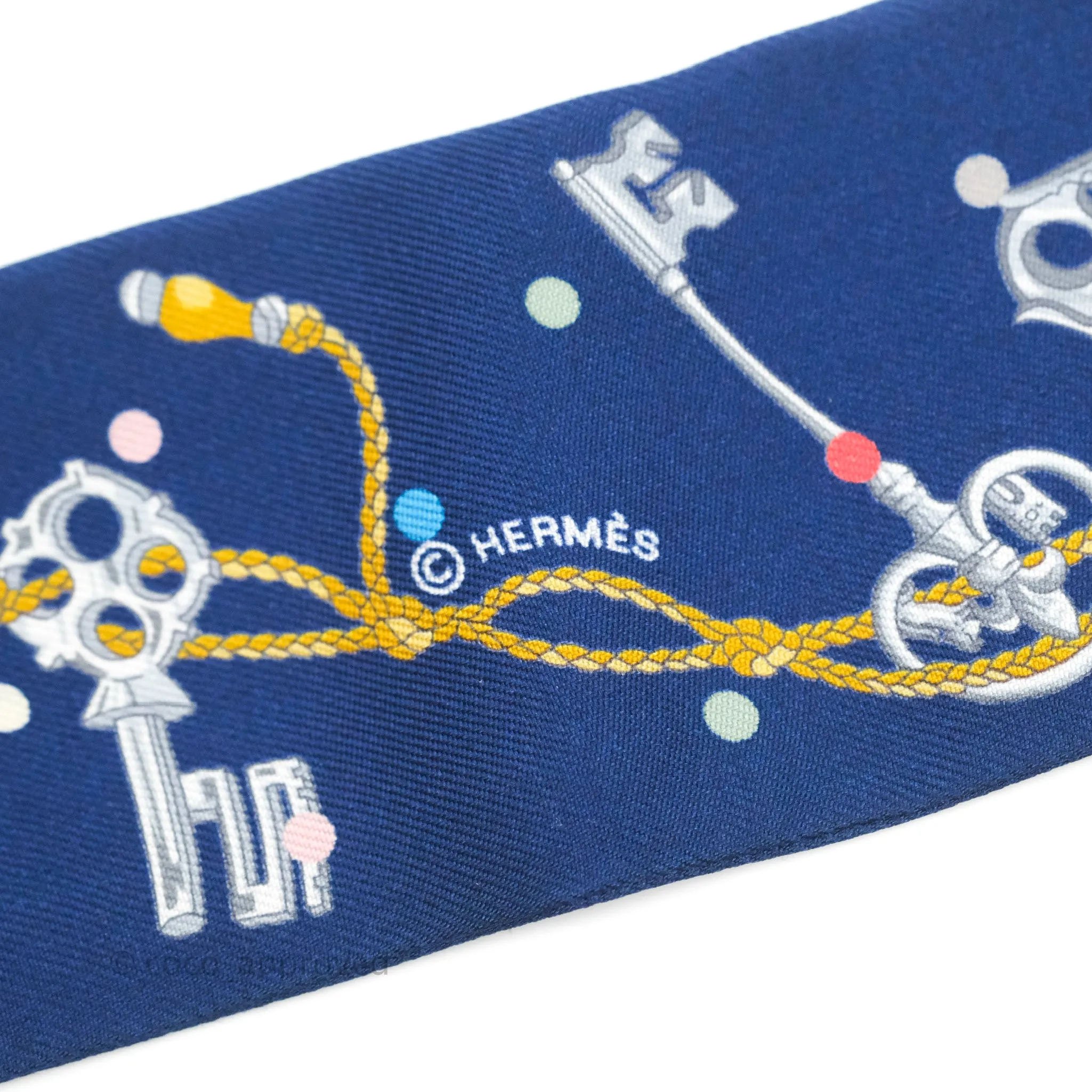 Hermes Silk Les Cles A Pois Twilly