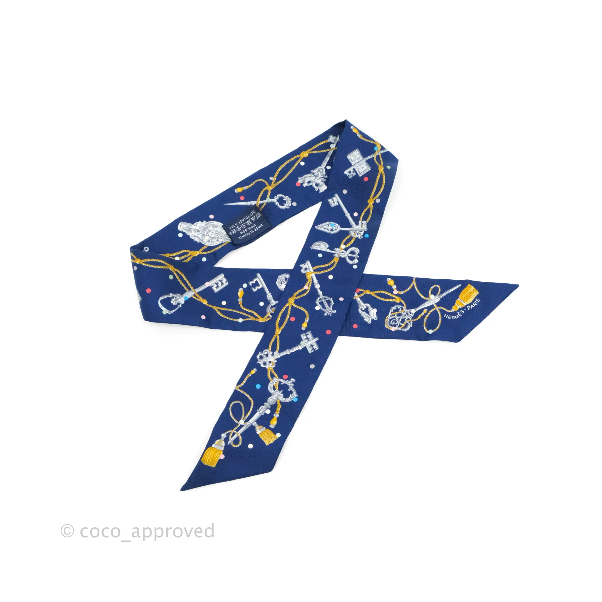 Hermes Silk Les Cles A Pois Twilly