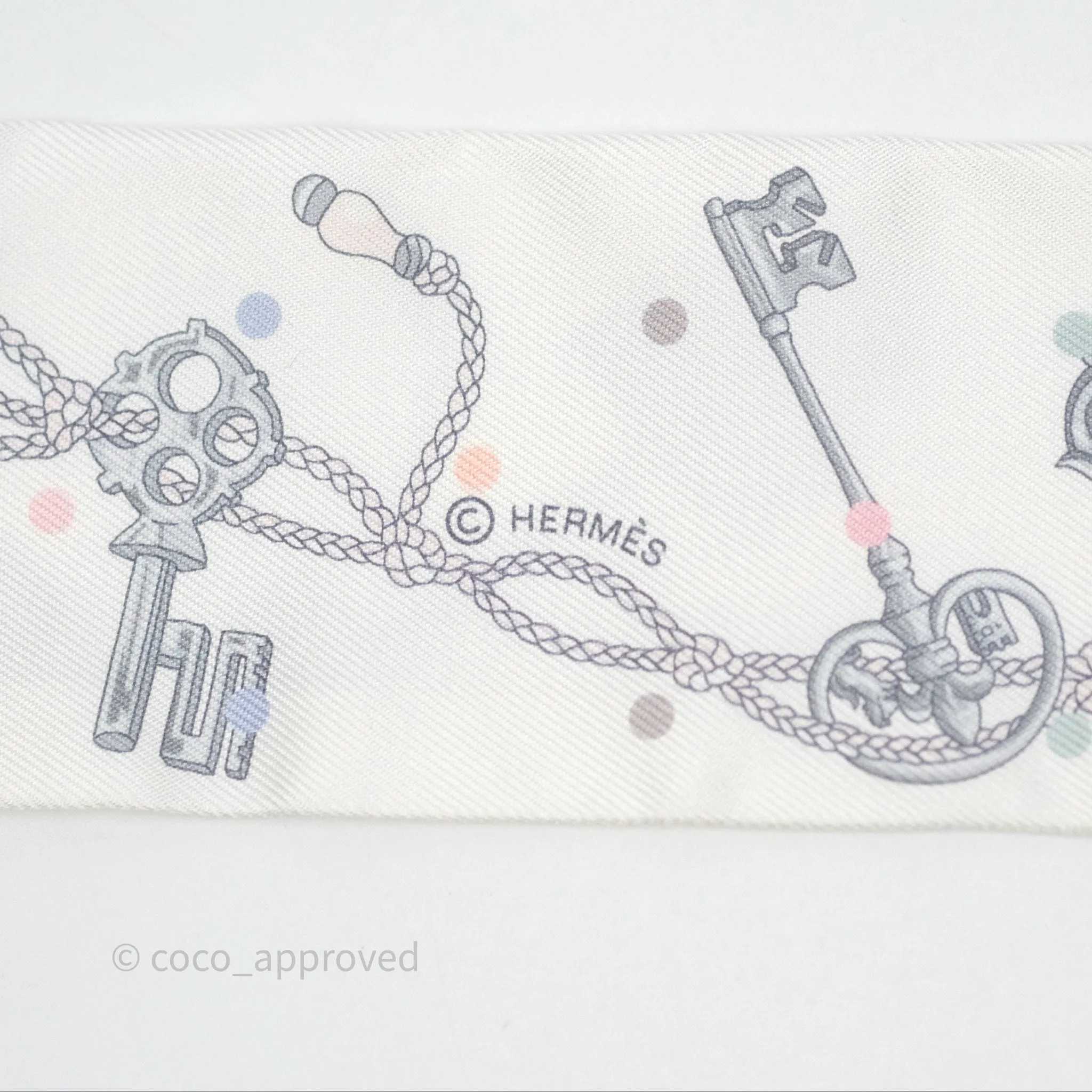 Hermes Silk Les Cles A Pois Twilly