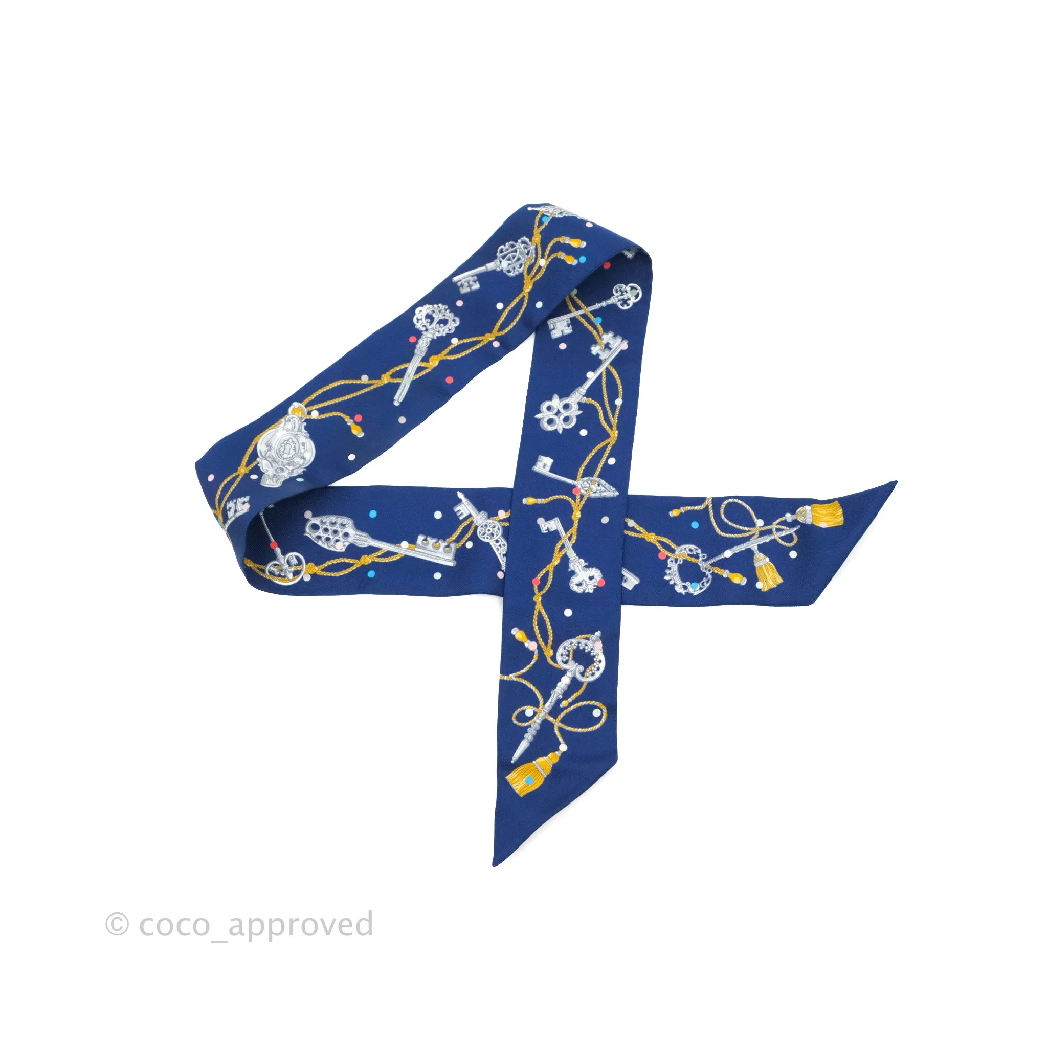 Hermes Silk Les Cles A Pois Twilly