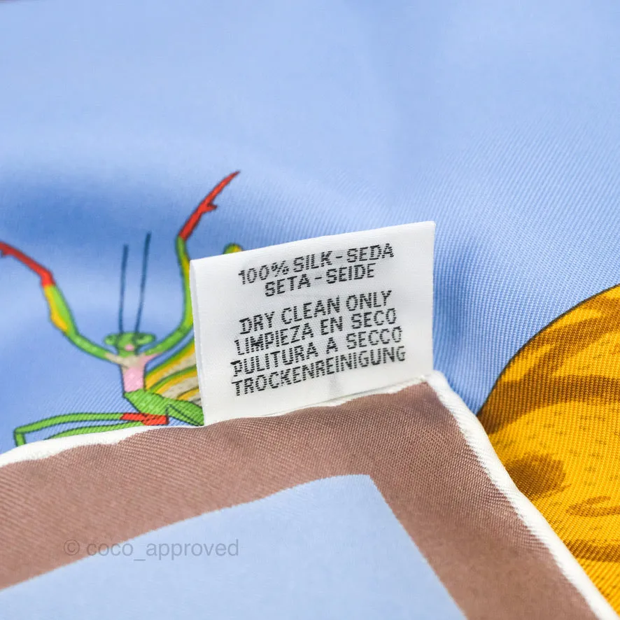Hermes Story Scarf 90 Bleu Lavande/Vert/Rose