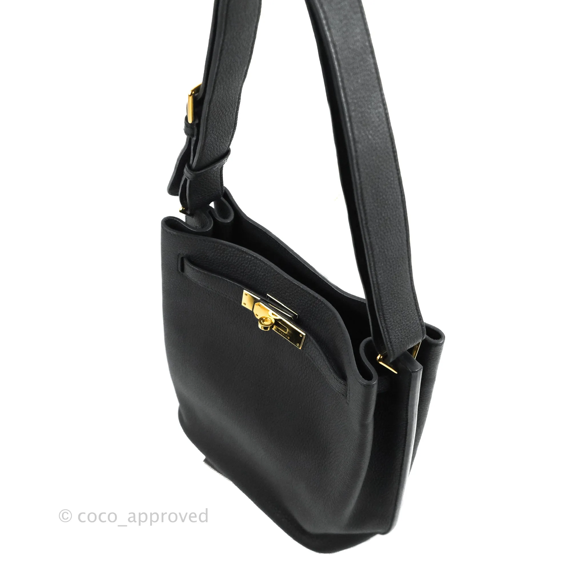 Hermes Togo So Kelly 22 Black Gold Hardware