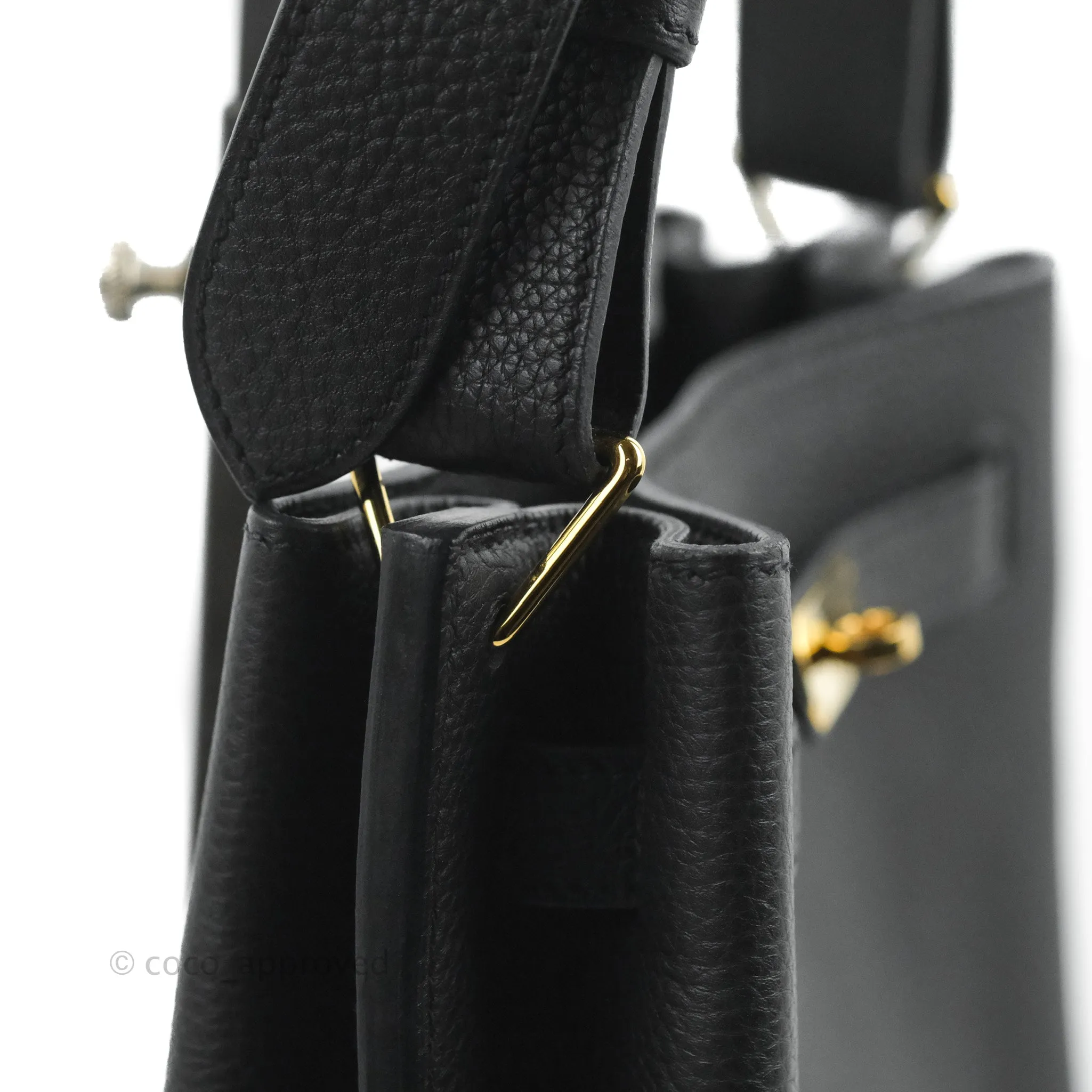 Hermes Togo So Kelly 22 Black Gold Hardware
