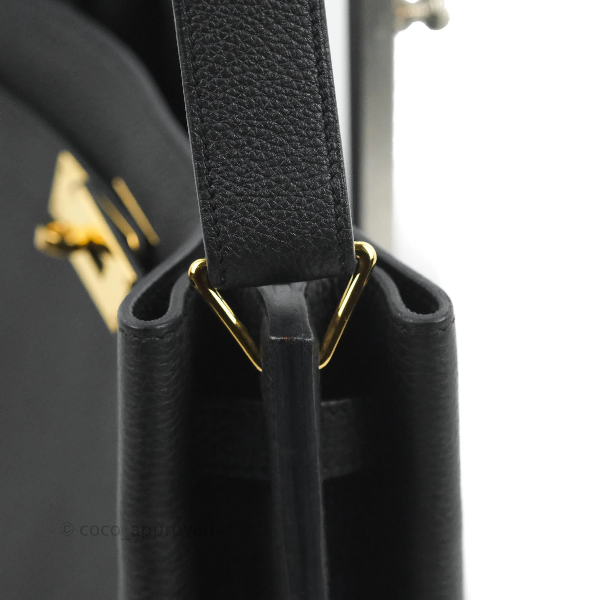 Hermes Togo So Kelly 22 Black Gold Hardware