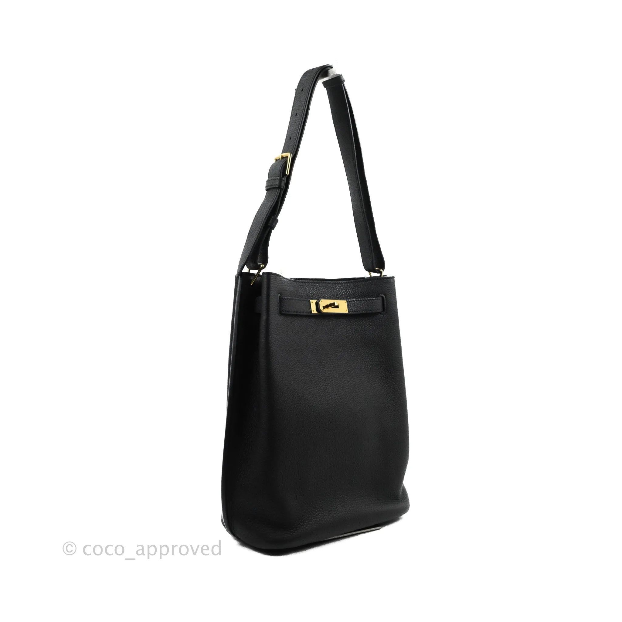 Hermes Togo So Kelly 22 Black Gold Hardware