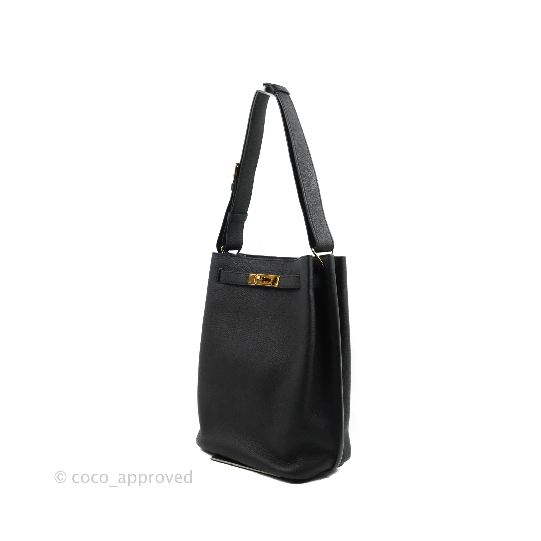 Hermes Togo So Kelly 22 Black Gold Hardware