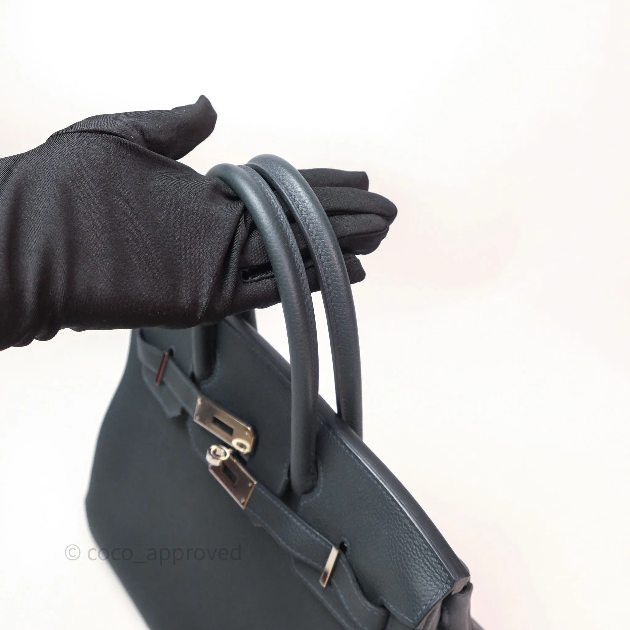 Herms Birkin 30 Vert Rousseau V0 Togo Palladium Hardware