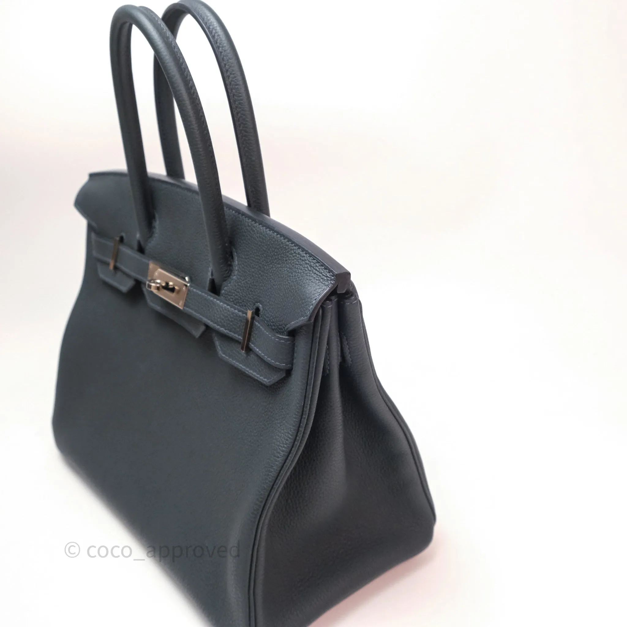 Herms Birkin 30 Vert Rousseau V0 Togo Palladium Hardware