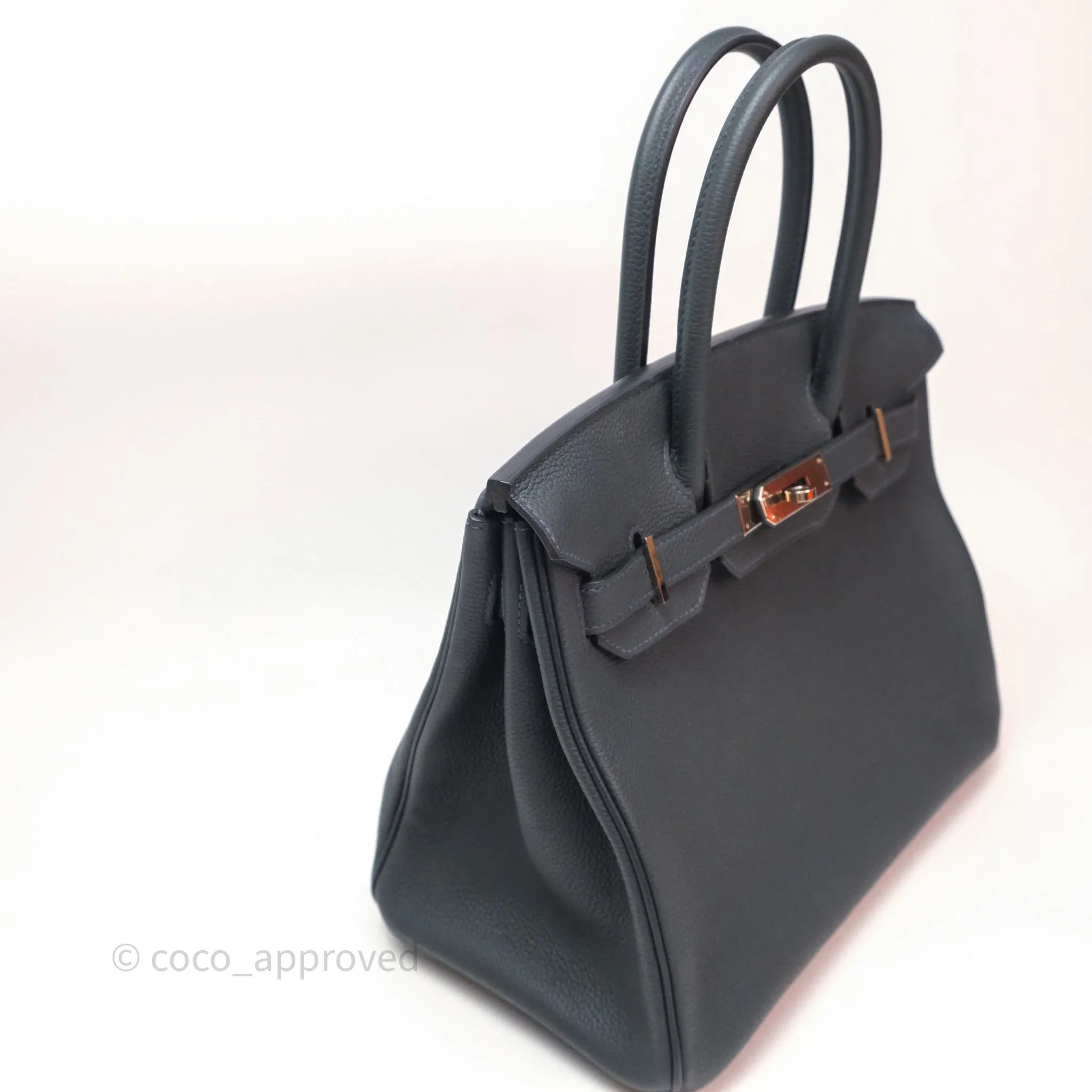 Herms Birkin 30 Vert Rousseau V0 Togo Palladium Hardware