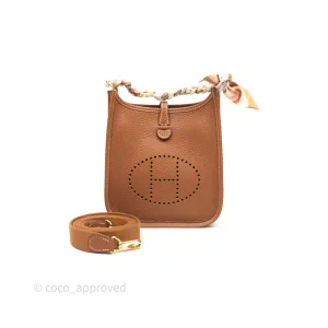 Herms Mini Evelyne 16 Amazone Gold 37 Clemence Gold Hardware