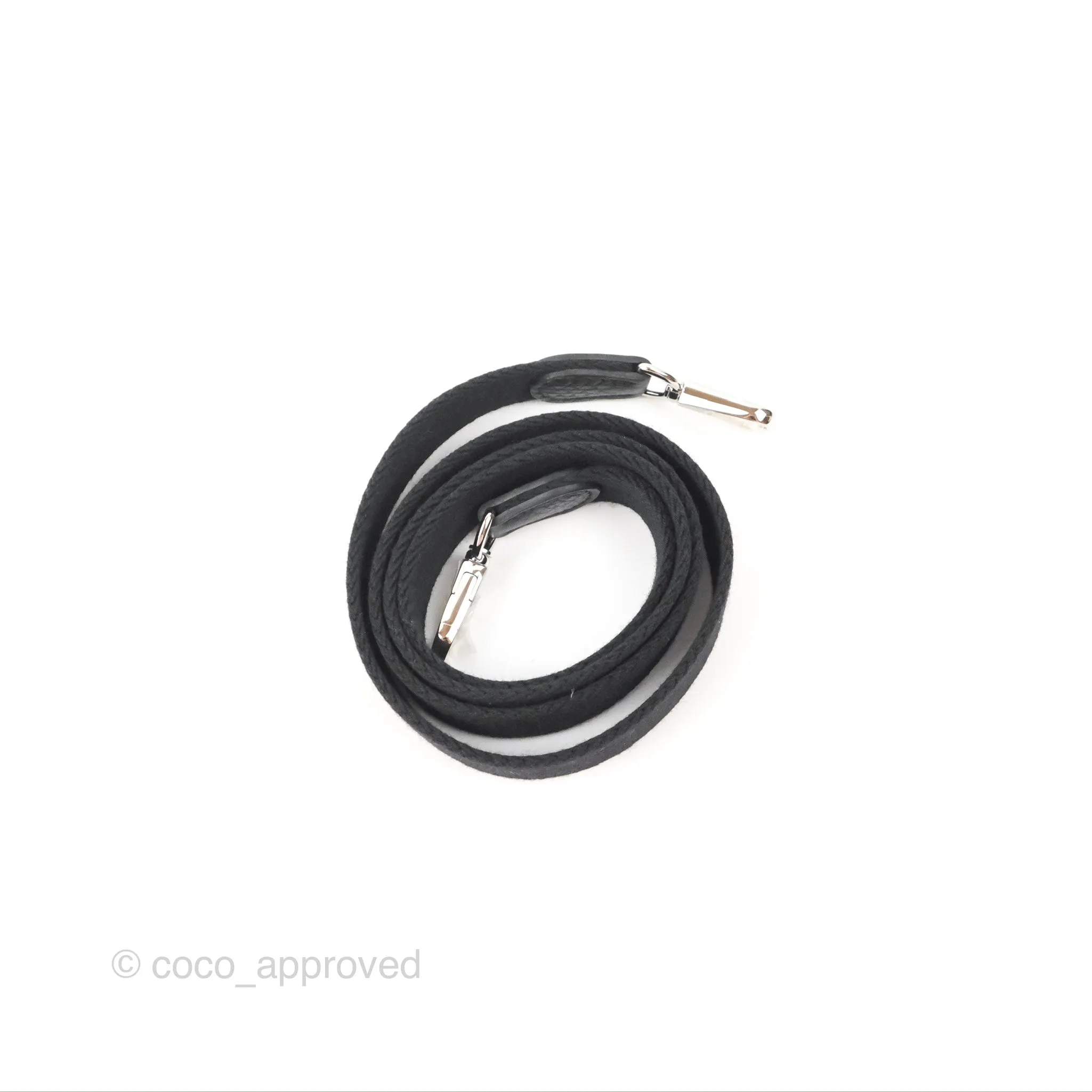 Herms Mini Evelyne 16 Black Clemence Palladium Hardware With Twilly