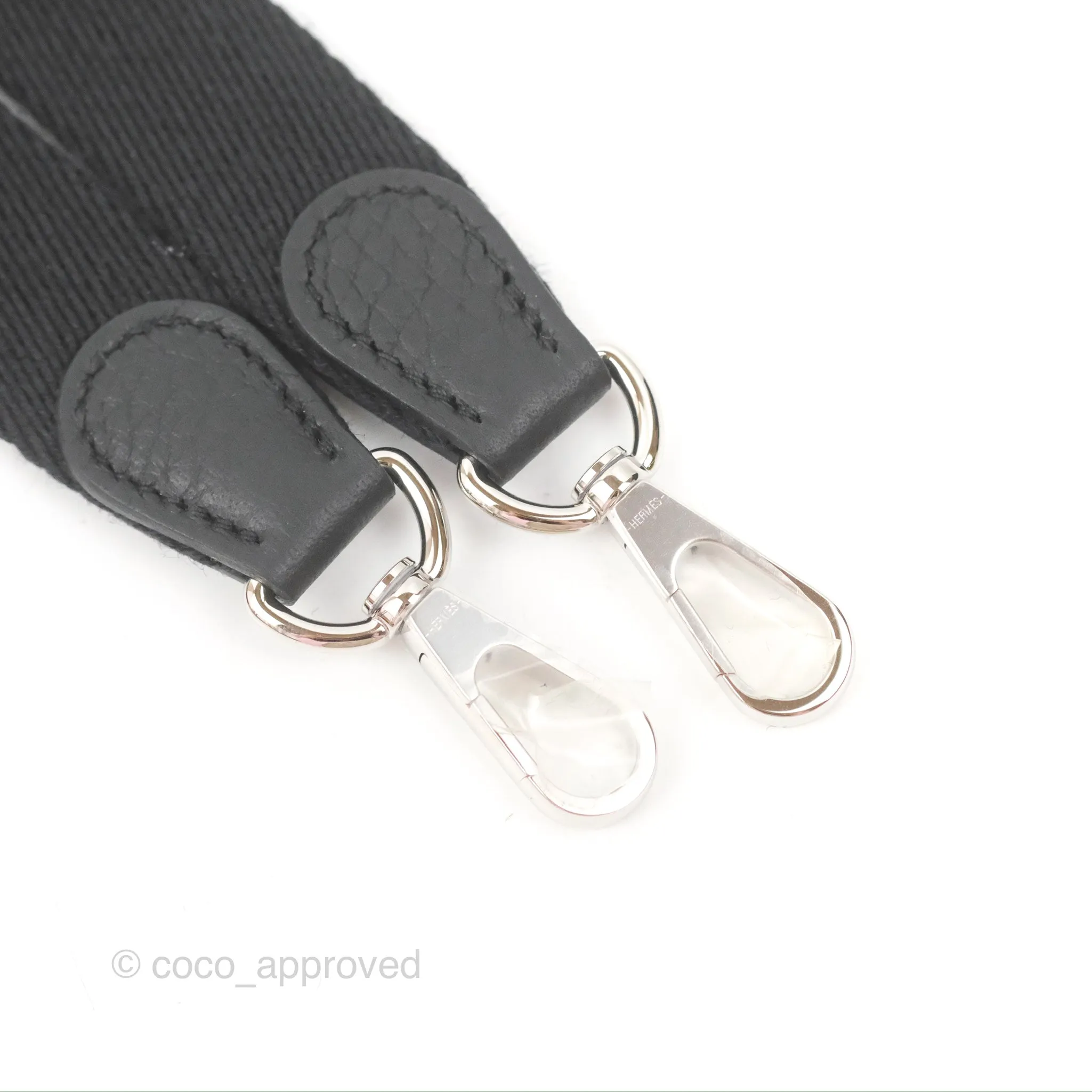 Herms Mini Evelyne 16 Black Clemence Palladium Hardware With Twilly