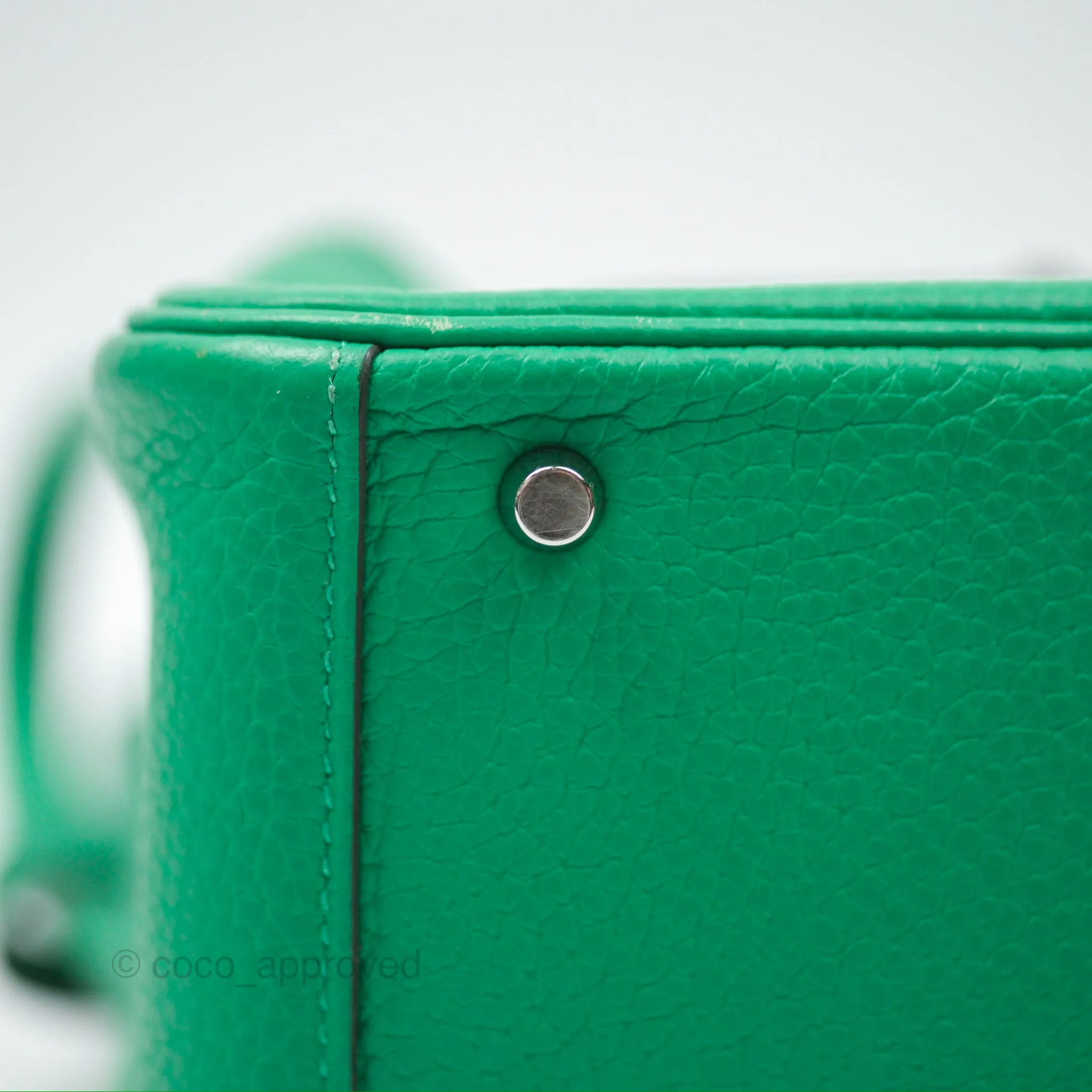 Herms Mini Lindy 20 Menthe 6W Clemence Palladium Hardware
