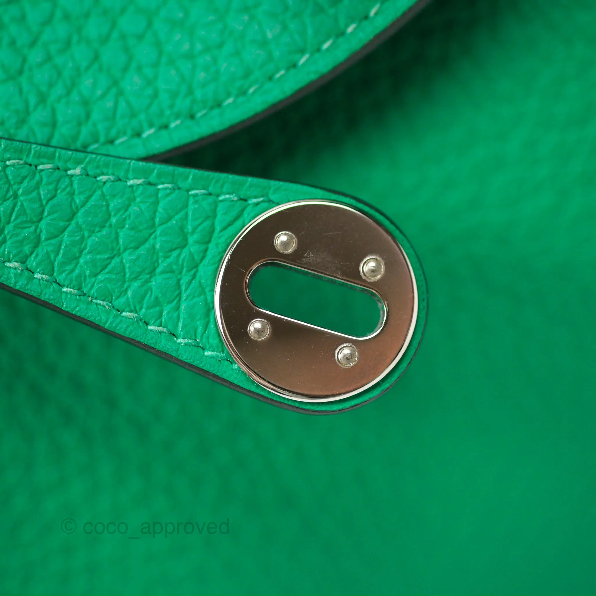Herms Mini Lindy 20 Menthe 6W Clemence Palladium Hardware