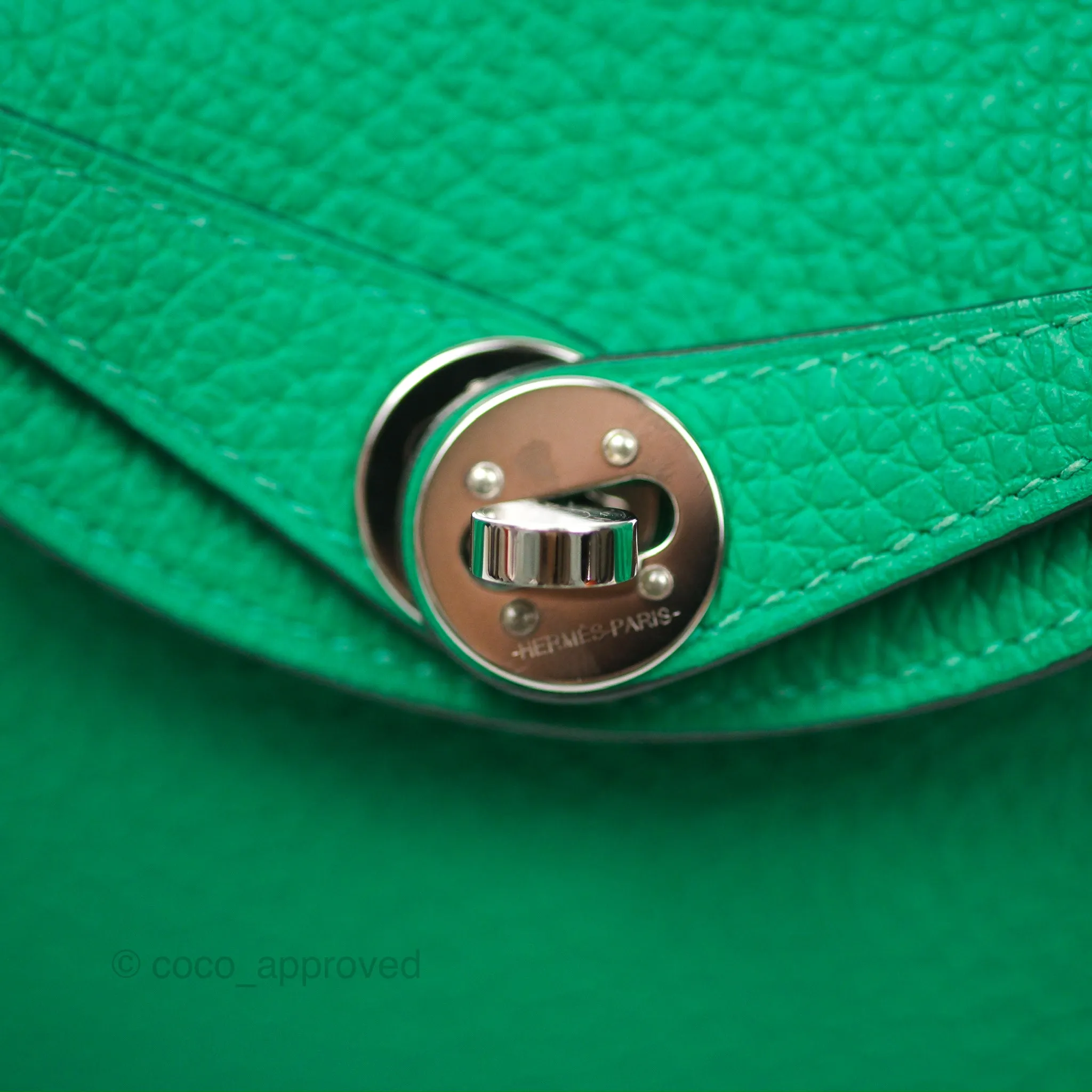 Herms Mini Lindy 20 Menthe 6W Clemence Palladium Hardware