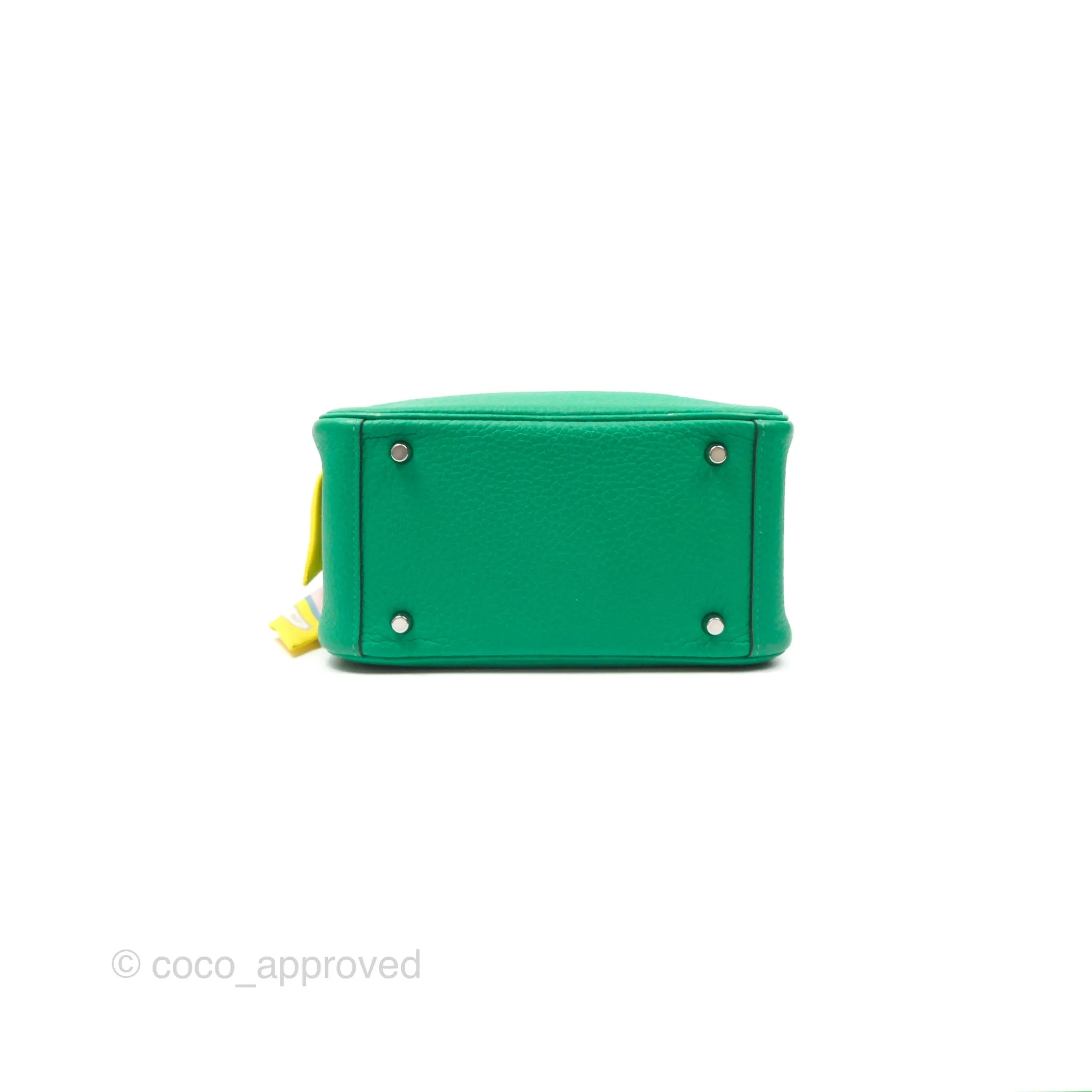 Herms Mini Lindy 20 Menthe 6W Clemence Palladium Hardware