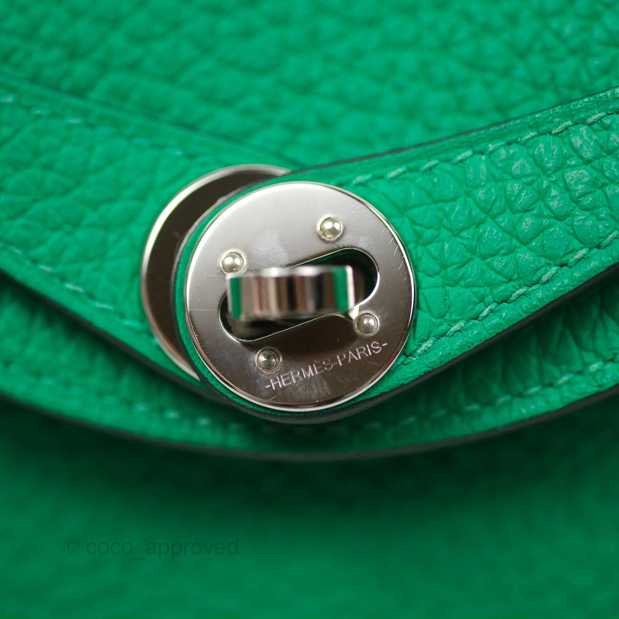 Herms Mini Lindy 20 Menthe 6W Clemence Palladium Hardware