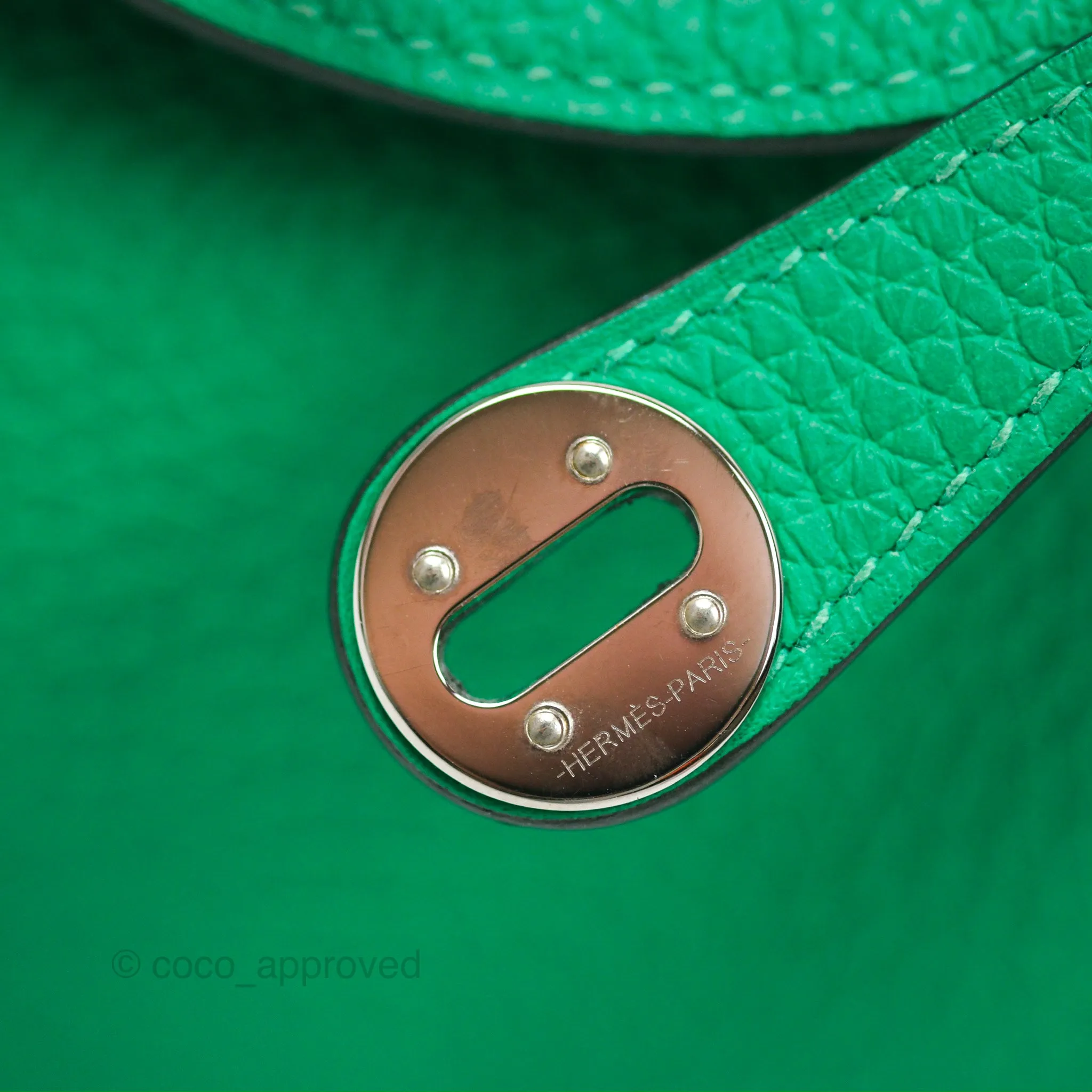 Herms Mini Lindy 20 Menthe 6W Clemence Palladium Hardware