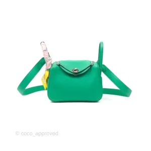 Herms Mini Lindy 20 Menthe 6W Clemence Palladium Hardware