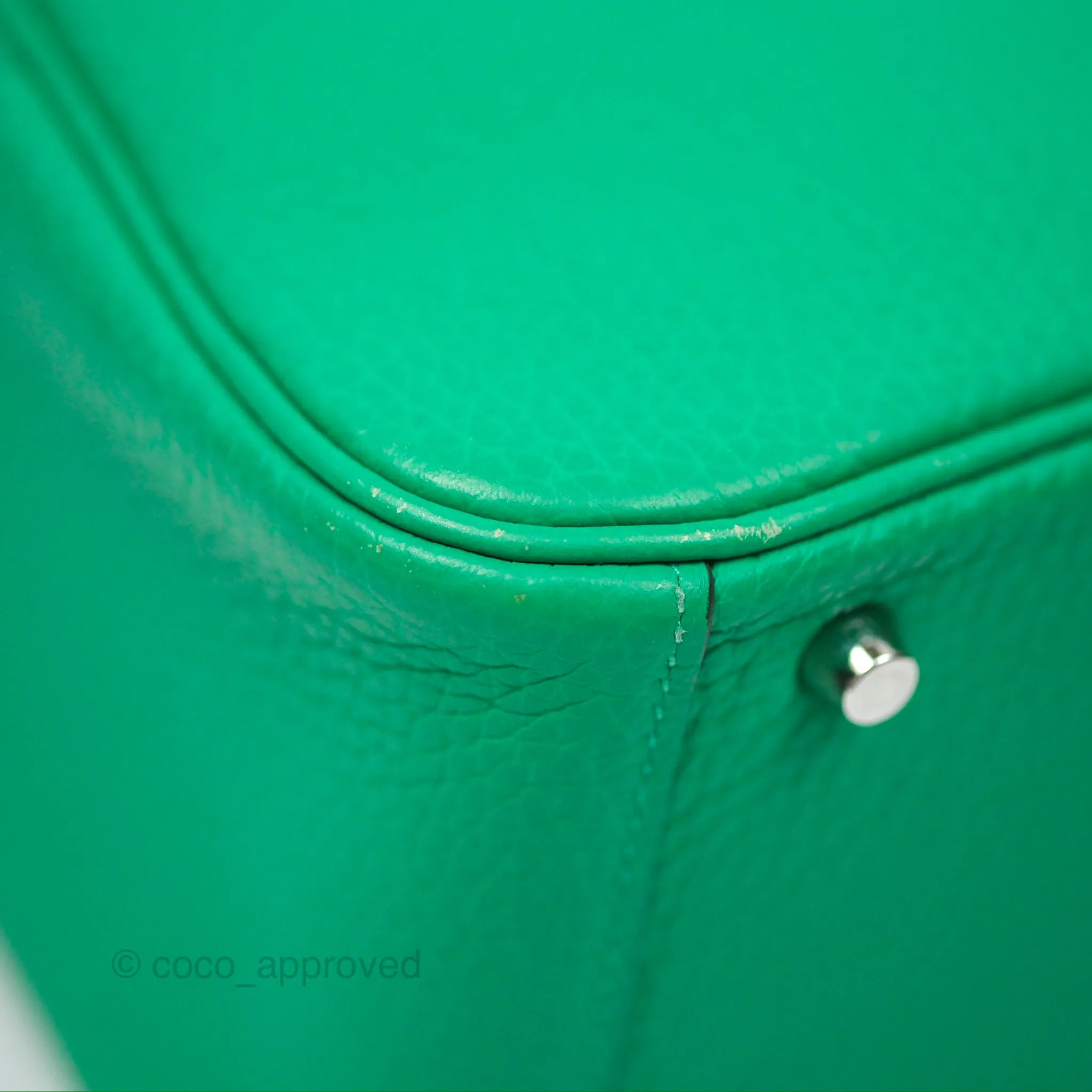 Herms Mini Lindy 20 Menthe 6W Clemence Palladium Hardware