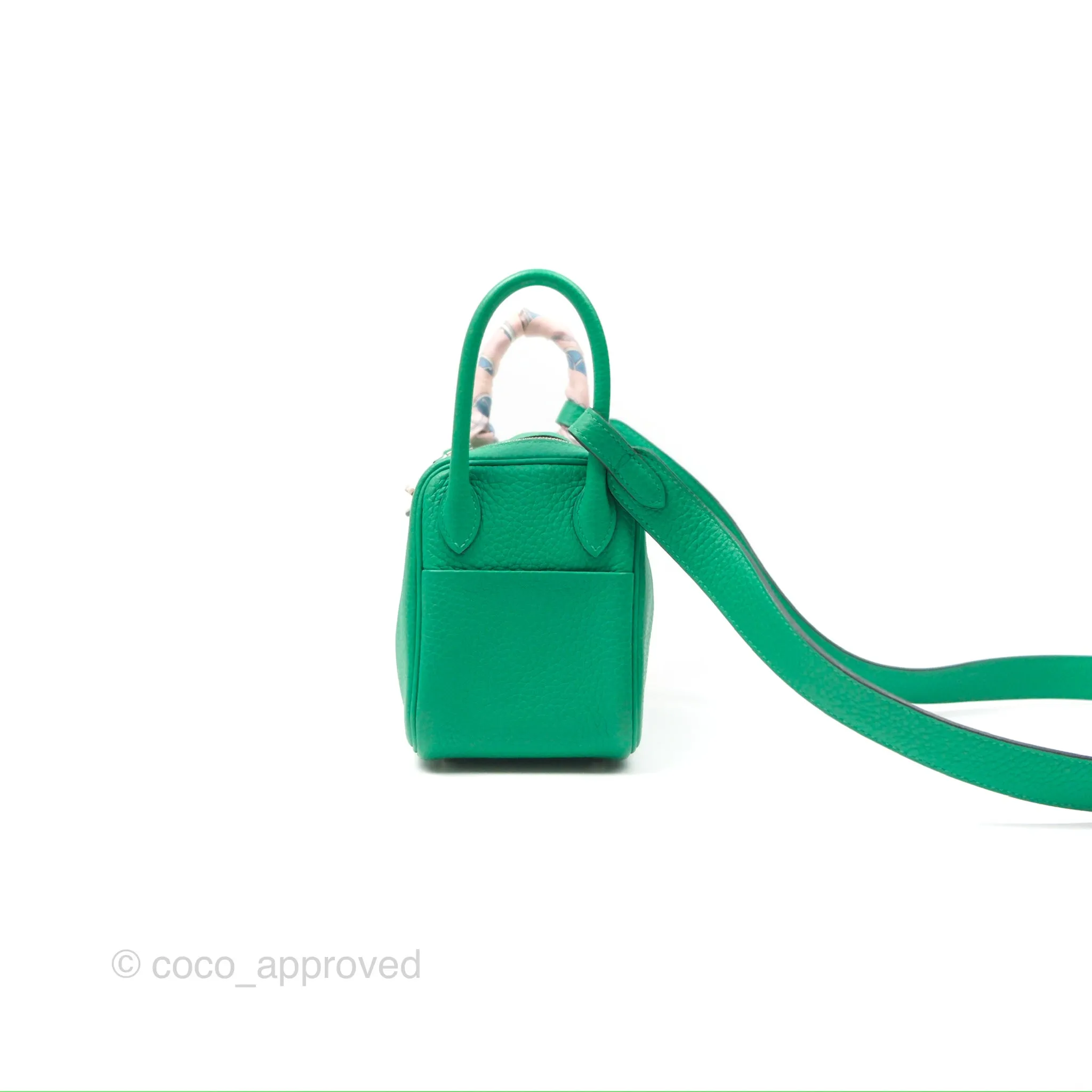 Herms Mini Lindy 20 Menthe 6W Clemence Palladium Hardware