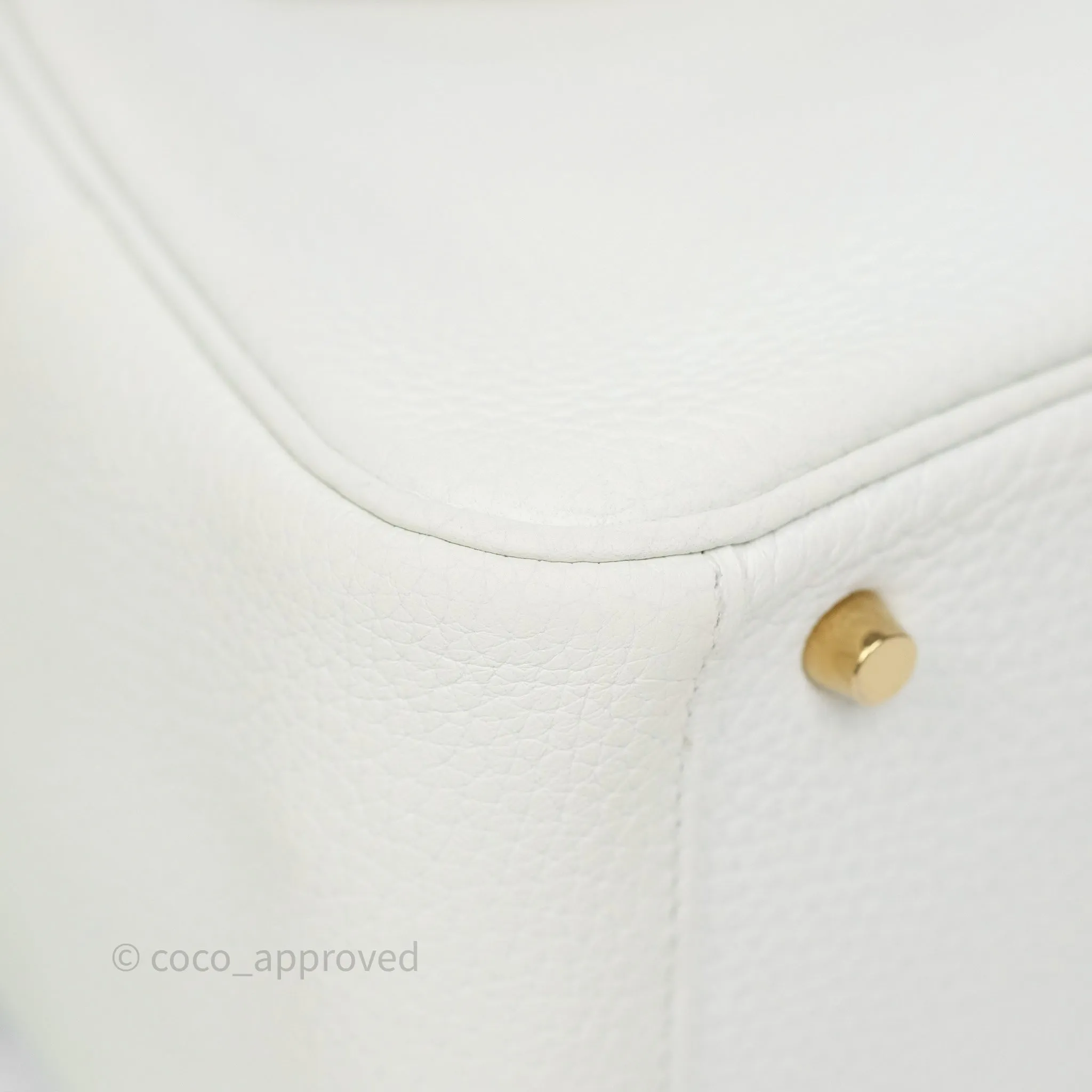 Herms Mini Lindy 20 New White 0U Clemence Gold Hardware