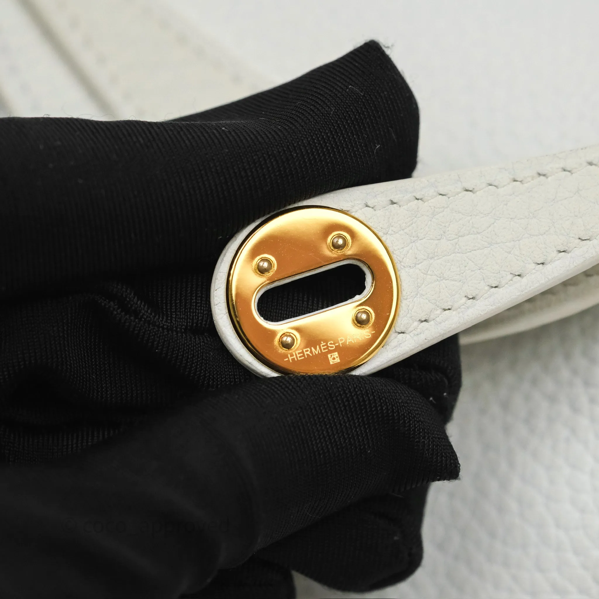 Herms Mini Lindy 20 New White 0U Clemence Gold Hardware