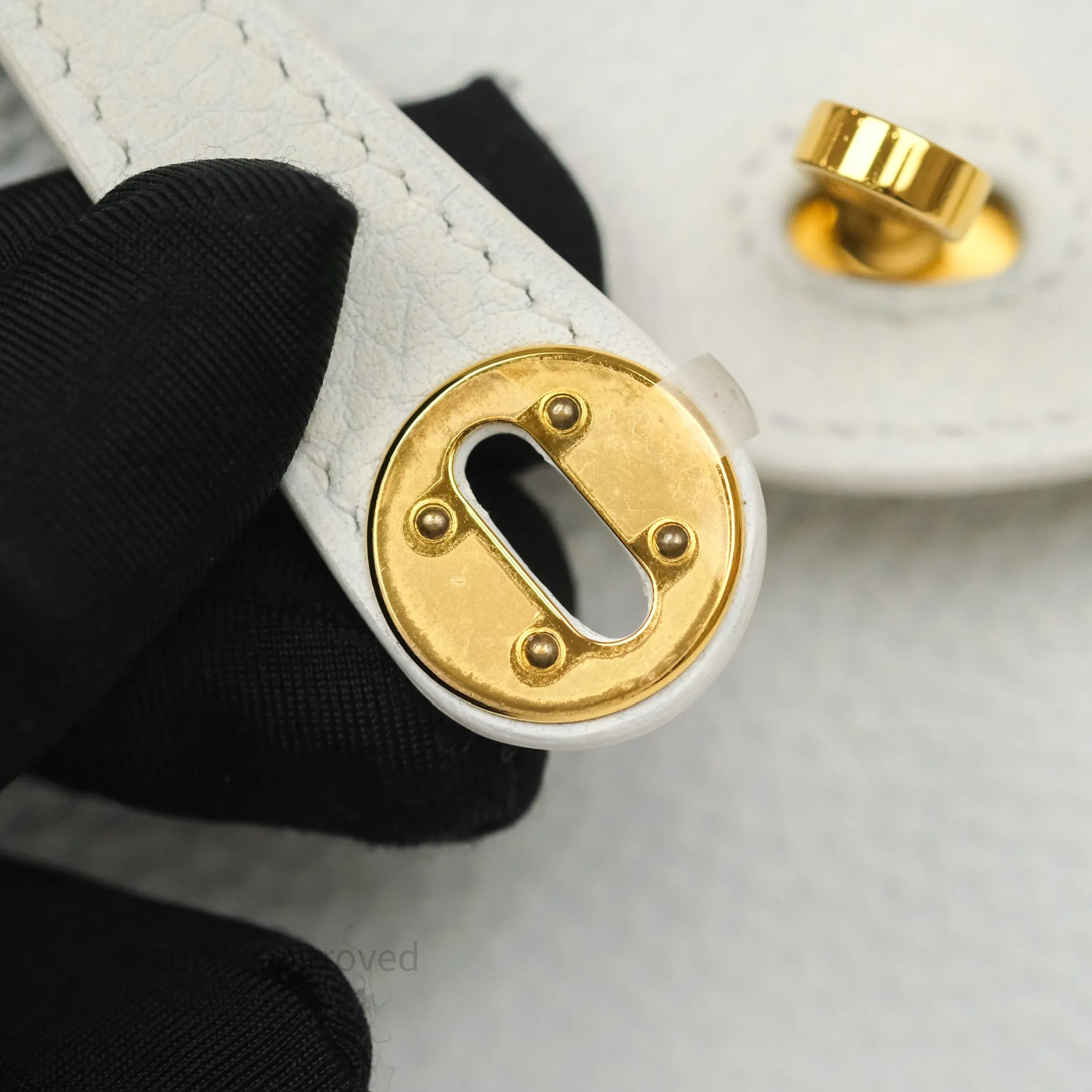 Herms Mini Lindy 20 New White 0U Clemence Gold Hardware
