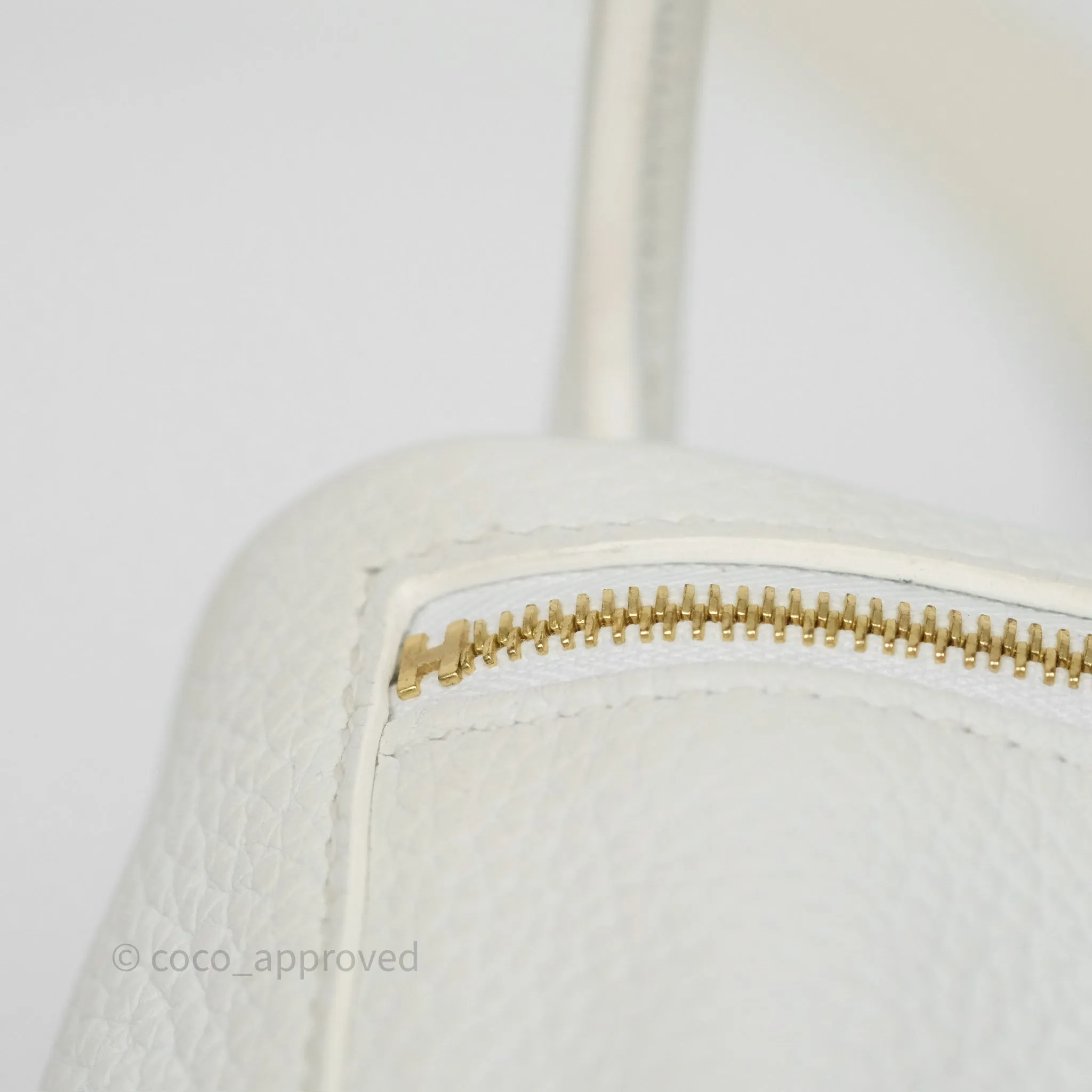 Herms Mini Lindy 20 New White 0U Clemence Gold Hardware