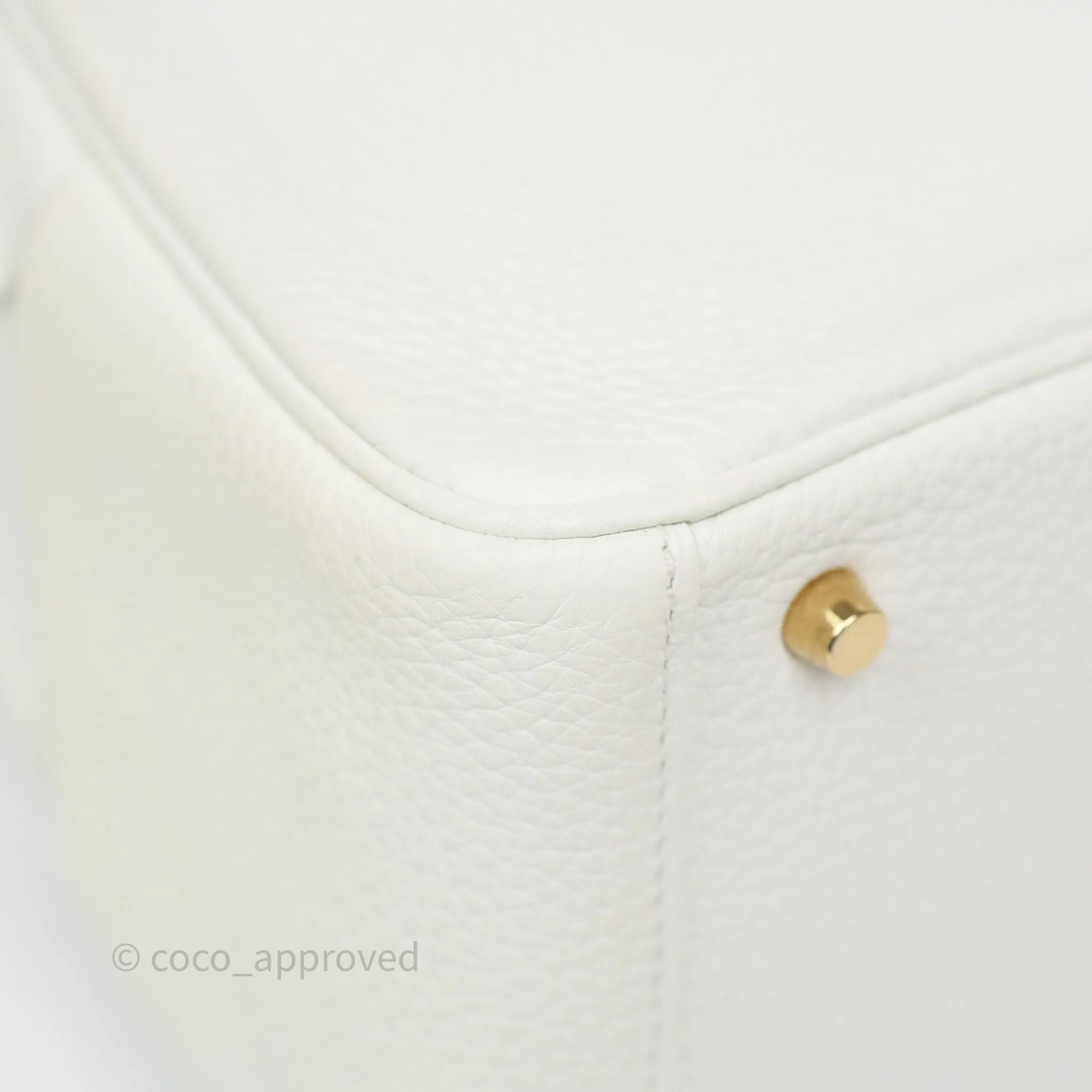 Herms Mini Lindy 20 New White 0U Clemence Gold Hardware