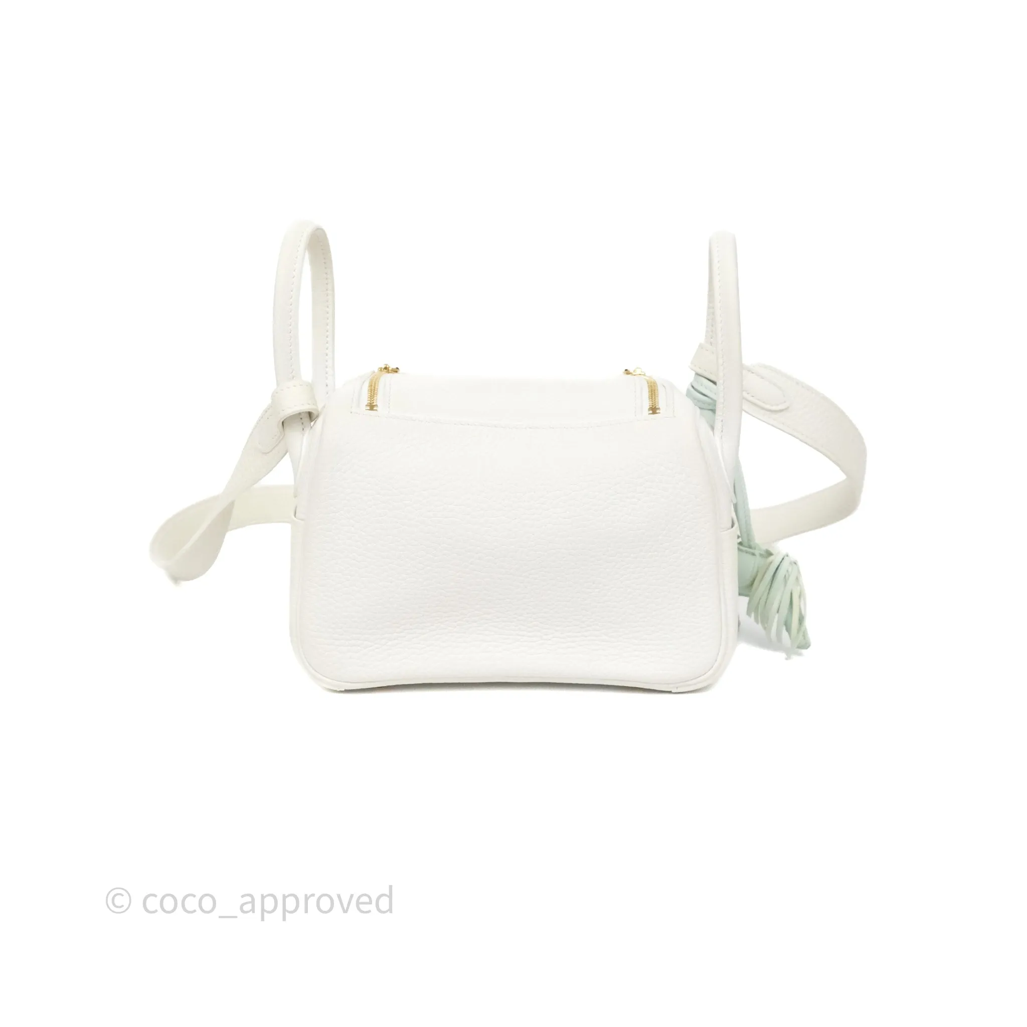 Herms Mini Lindy 20 New White 0U Clemence Gold Hardware