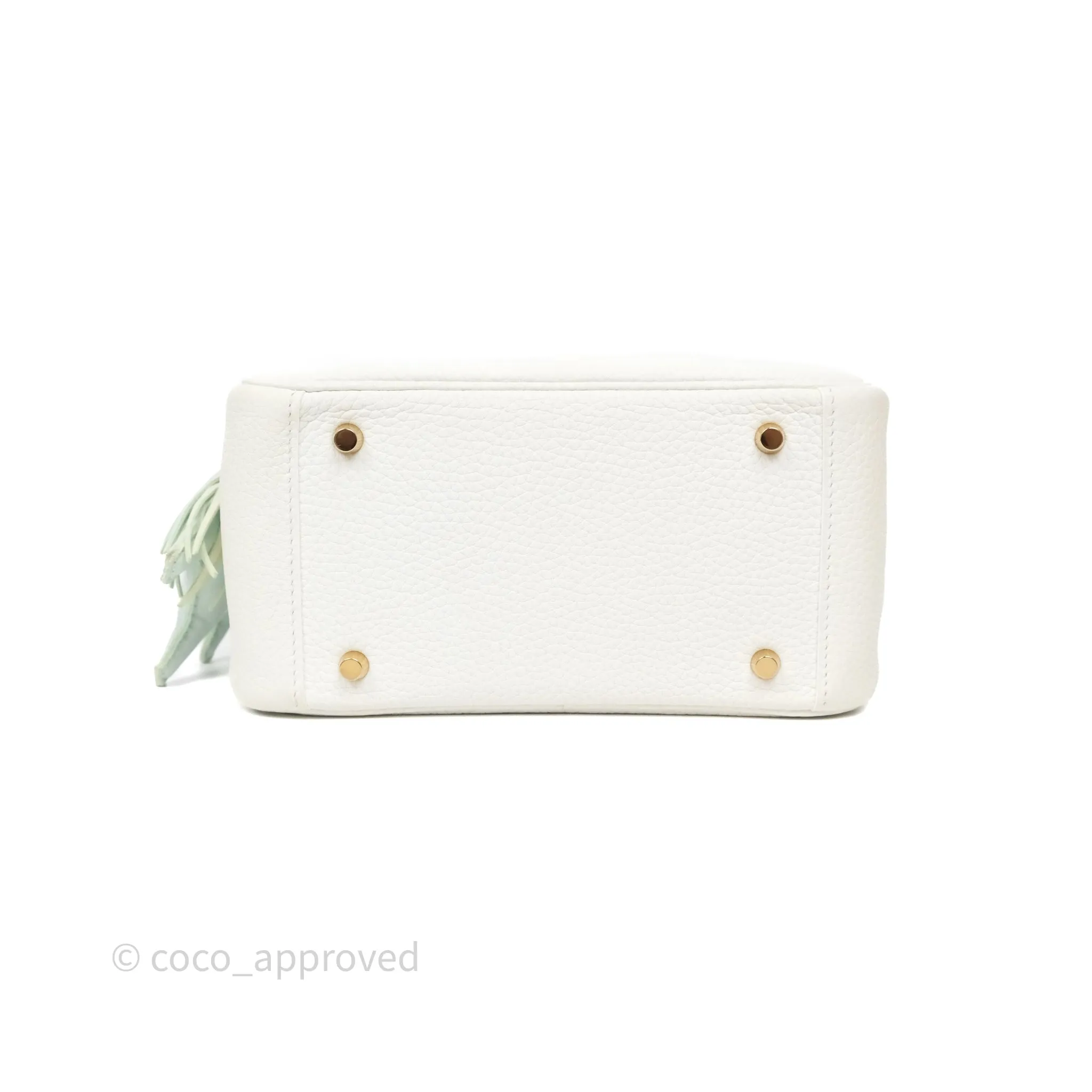 Herms Mini Lindy 20 New White 0U Clemence Gold Hardware