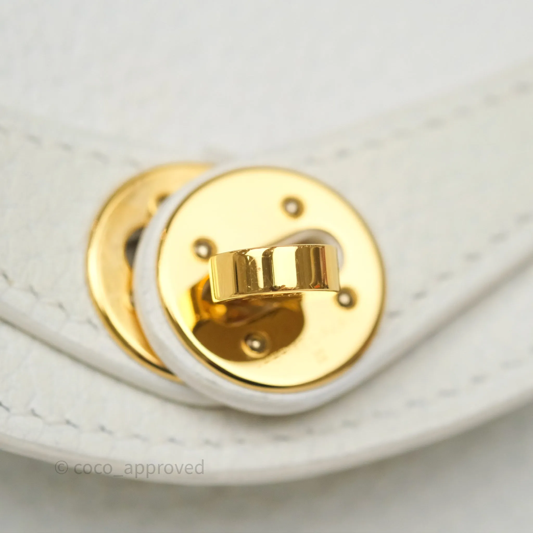 Herms Mini Lindy 20 New White 0U Clemence Gold Hardware