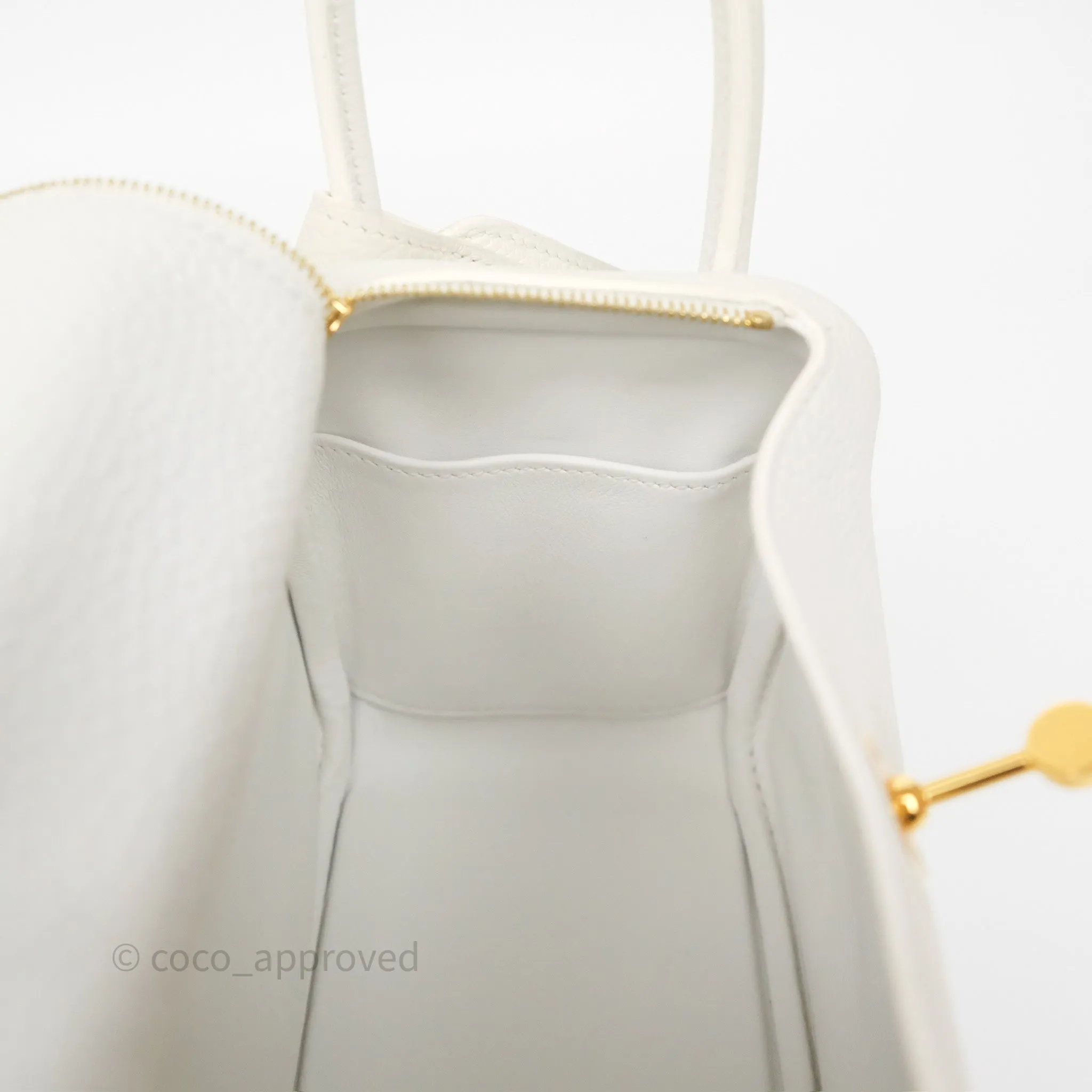 Herms Mini Lindy 20 New White 0U Clemence Gold Hardware