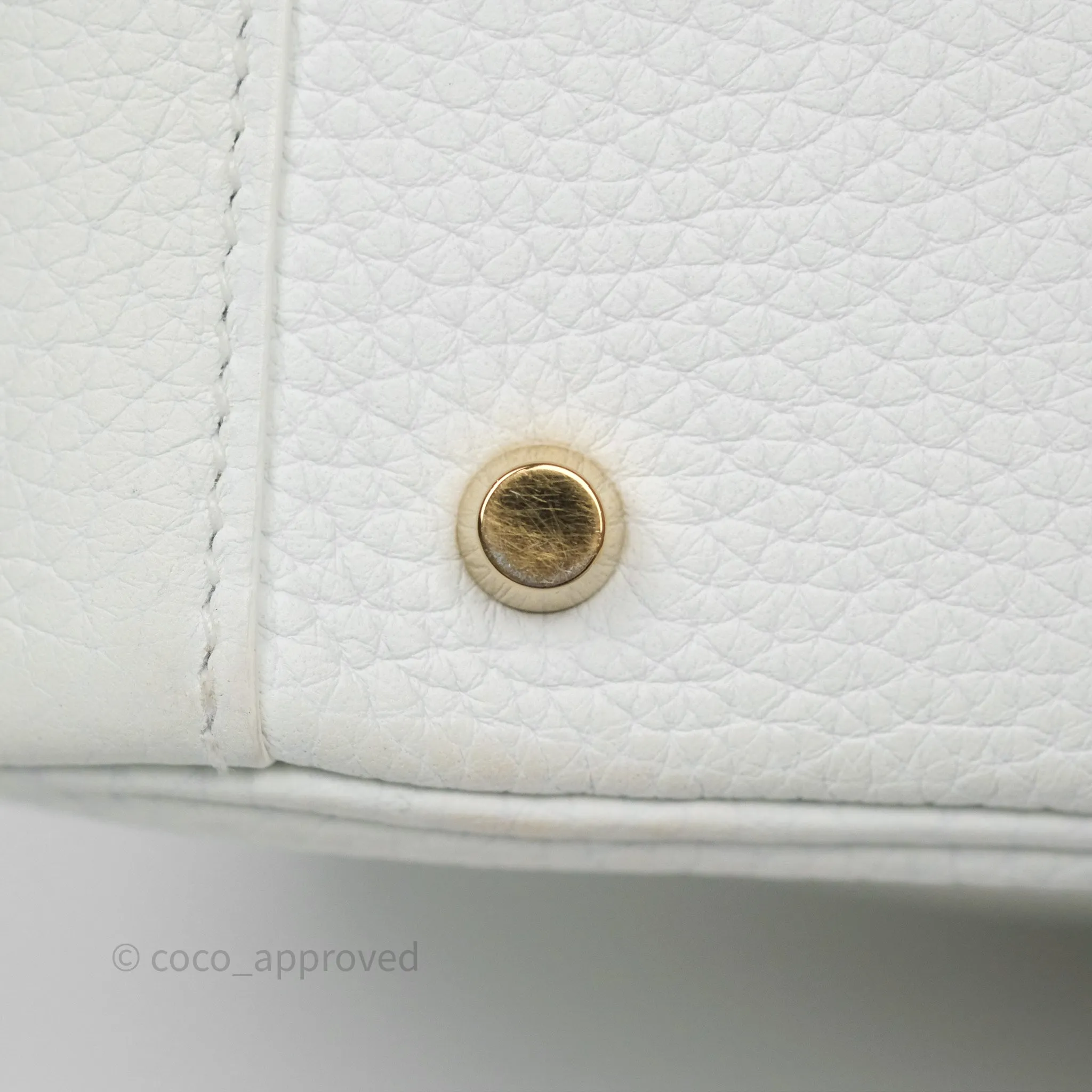Herms Mini Lindy 20 New White 0U Clemence Gold Hardware