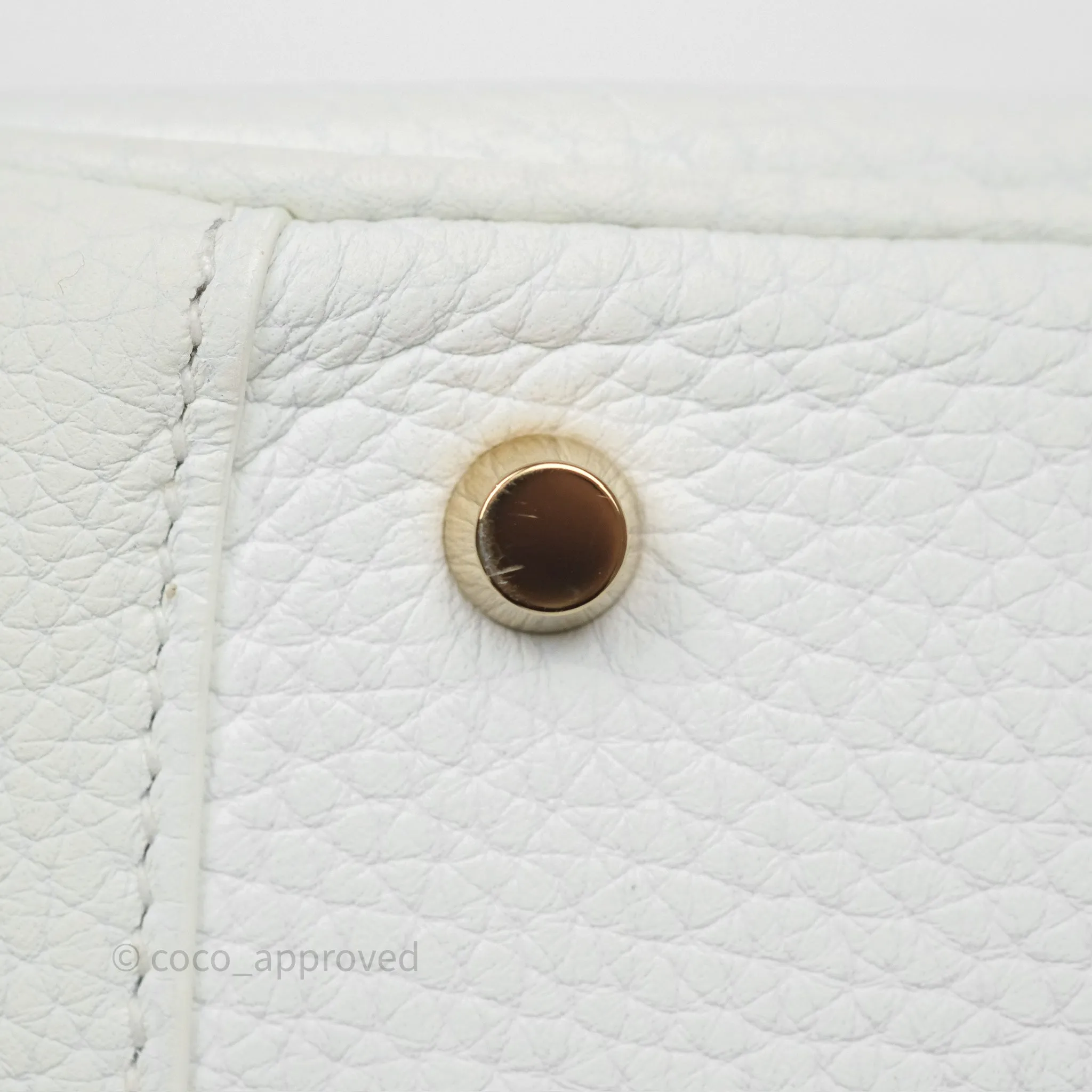 Herms Mini Lindy 20 New White 0U Clemence Gold Hardware