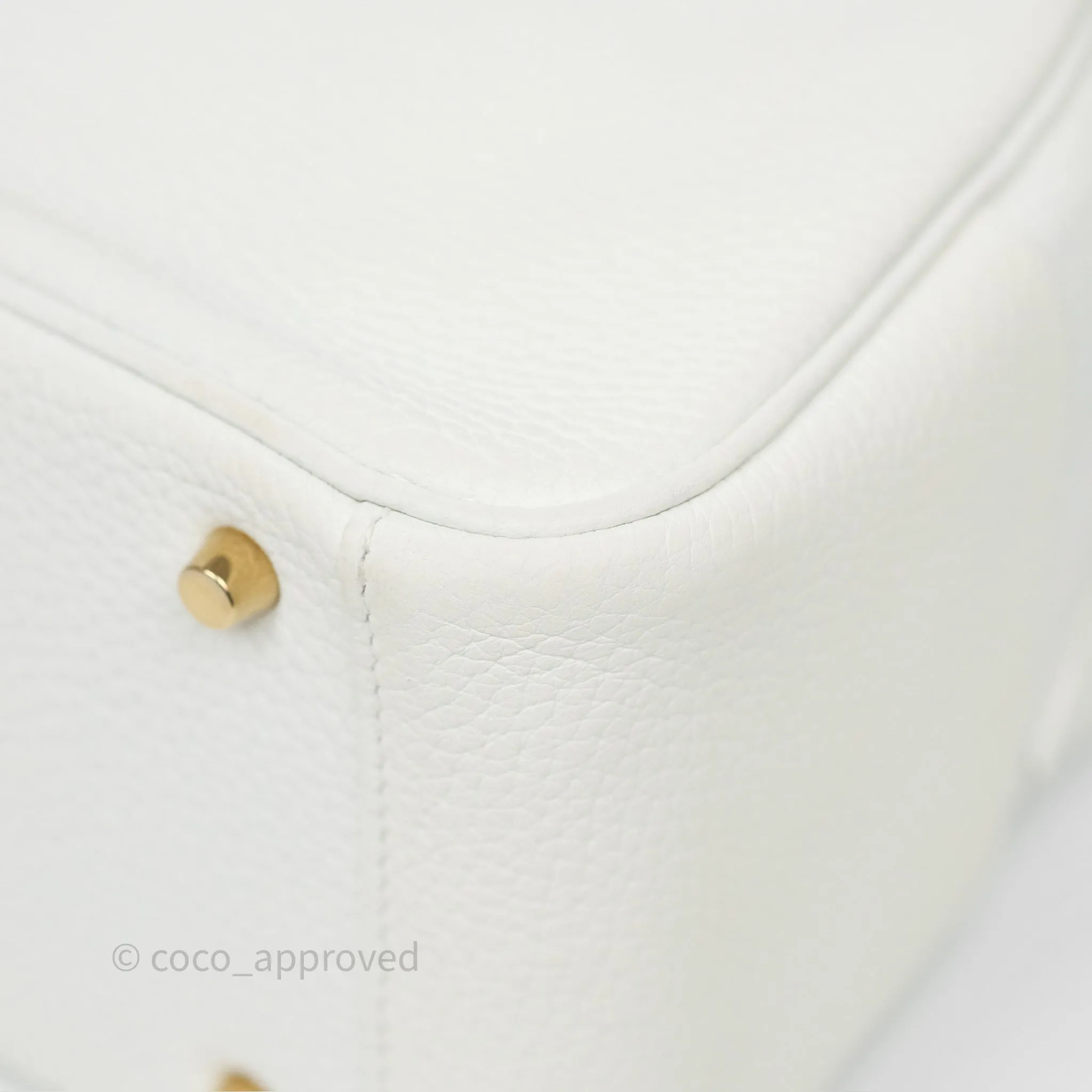 Herms Mini Lindy 20 New White 0U Clemence Gold Hardware