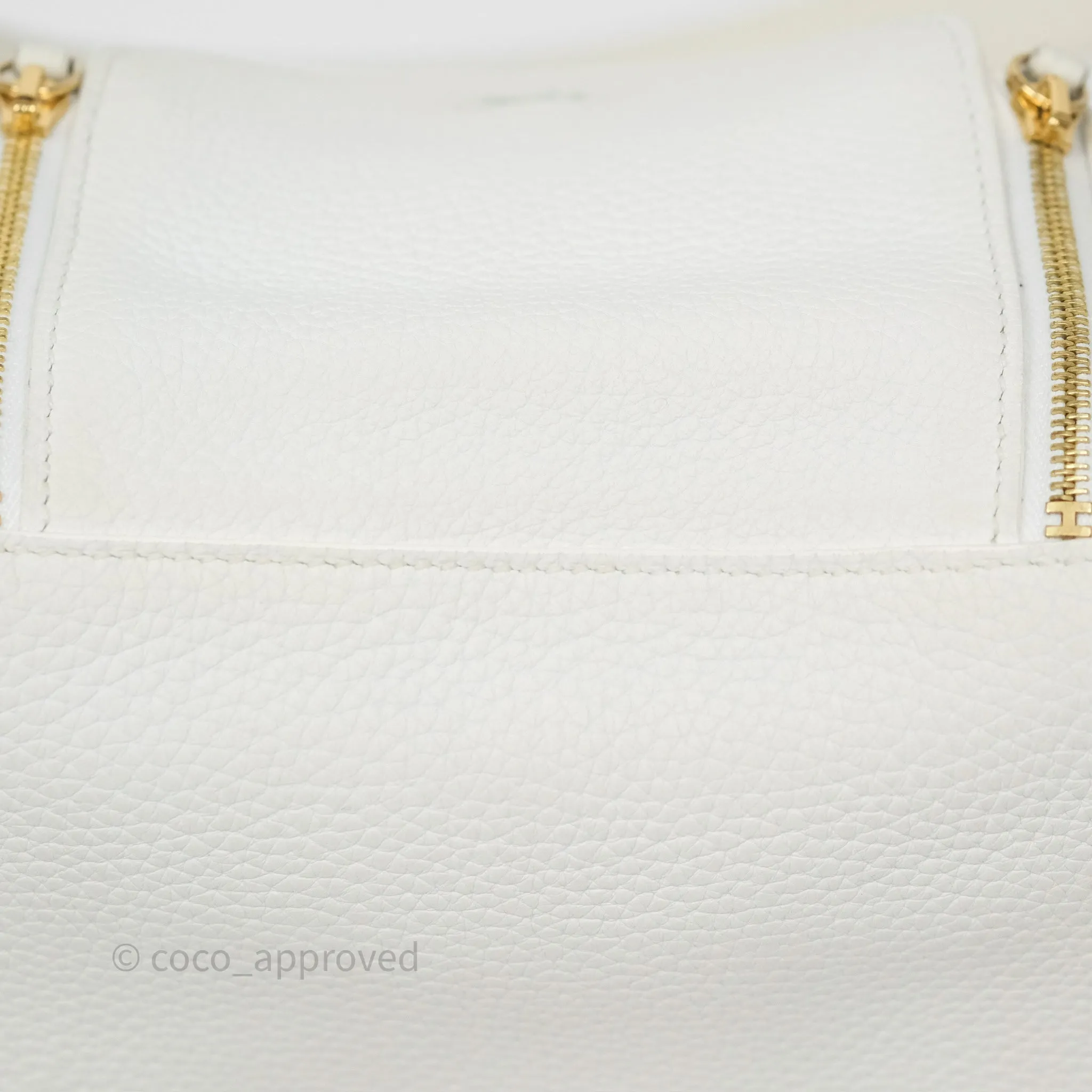 Herms Mini Lindy 20 New White 0U Clemence Gold Hardware