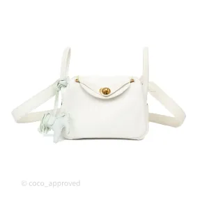 Herms Mini Lindy 20 New White 0U Clemence Gold Hardware