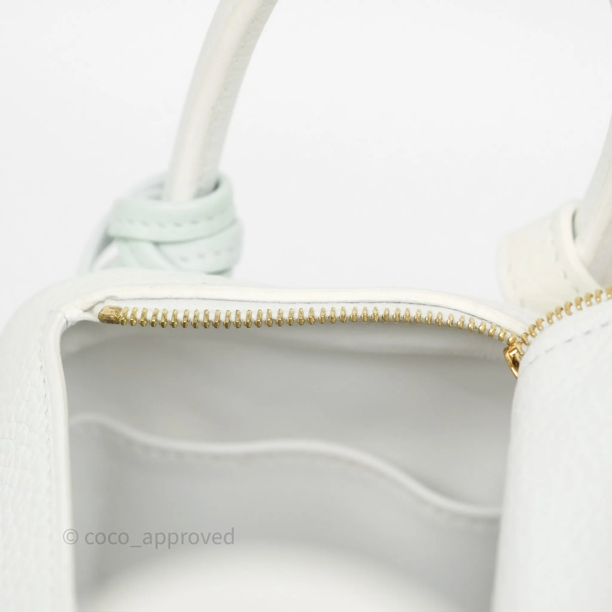 Herms Mini Lindy 20 New White 0U Clemence Gold Hardware