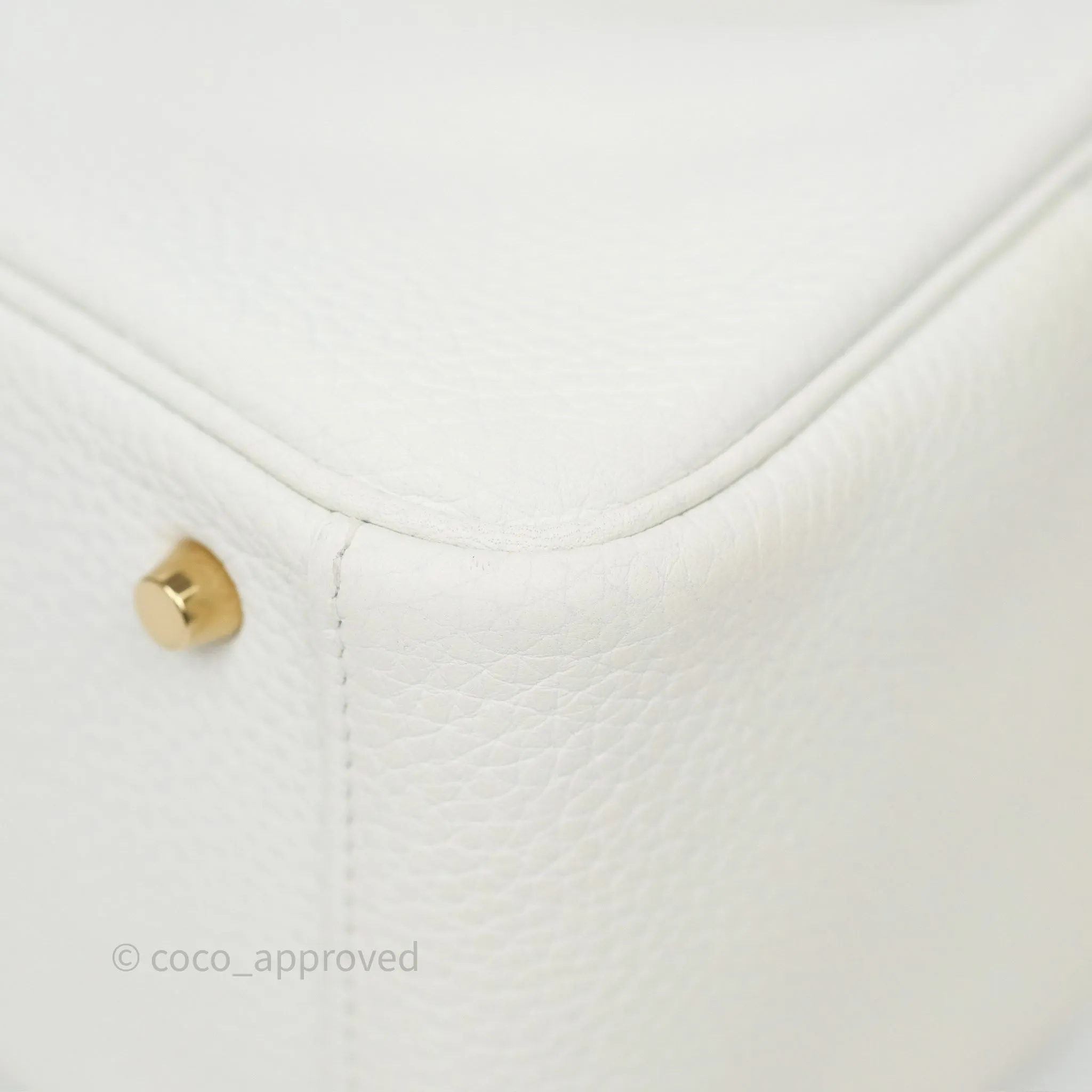 Herms Mini Lindy 20 New White 0U Clemence Gold Hardware
