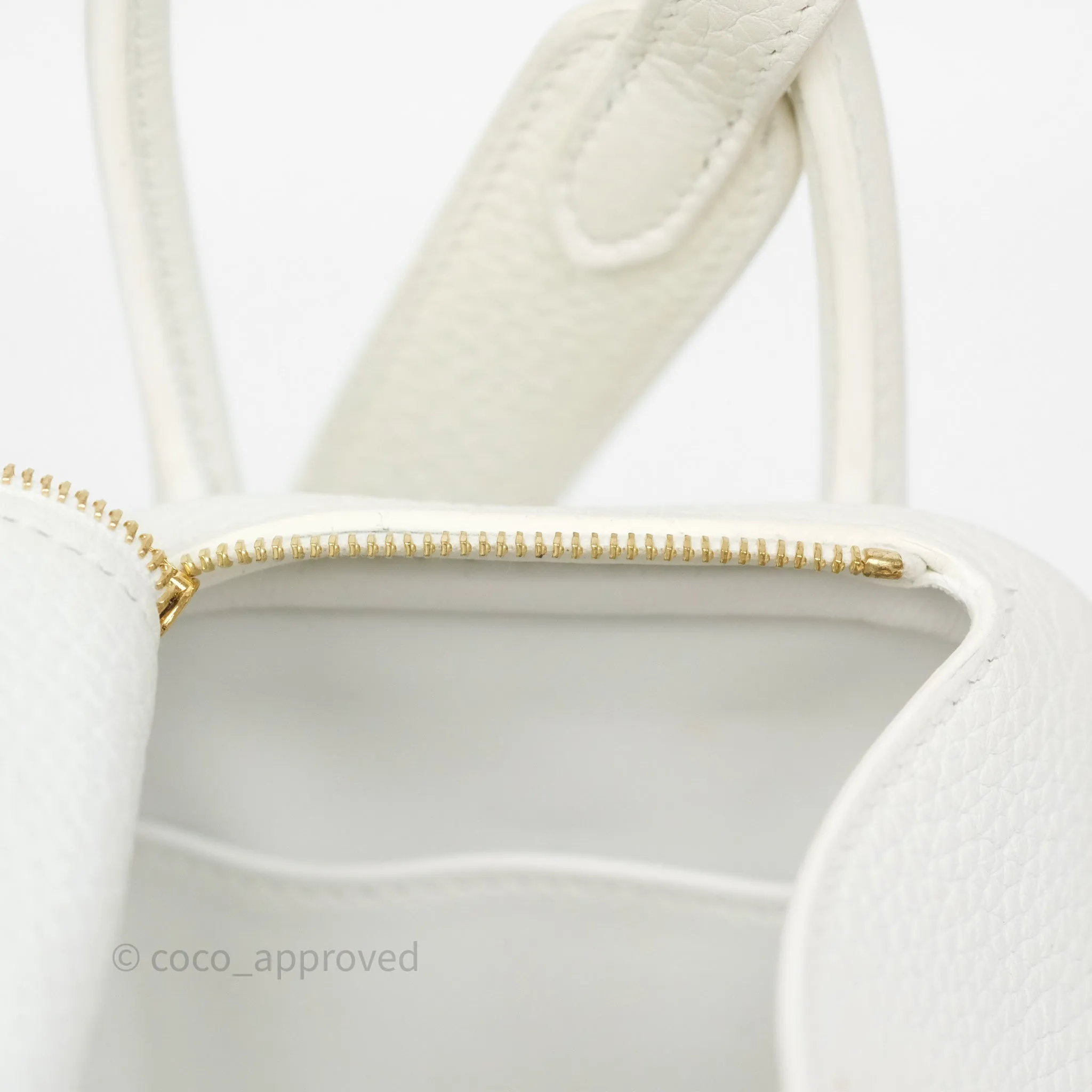 Herms Mini Lindy 20 New White 0U Clemence Gold Hardware